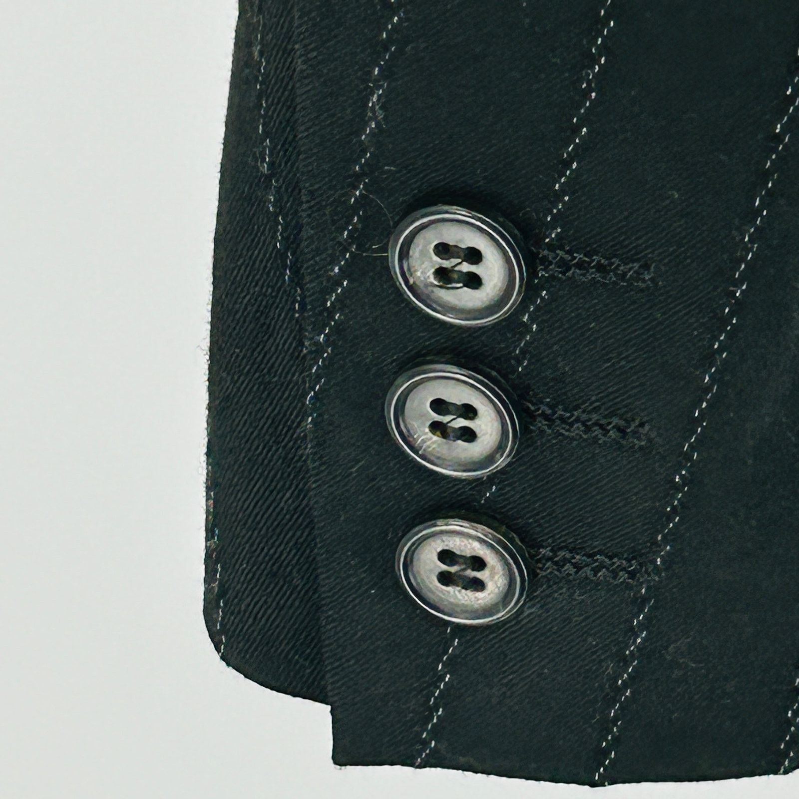 Sisley Y2K Black Pinstripe Two-Button Minimalist Blazer Jacket Size 40R - 4 Thumbnail