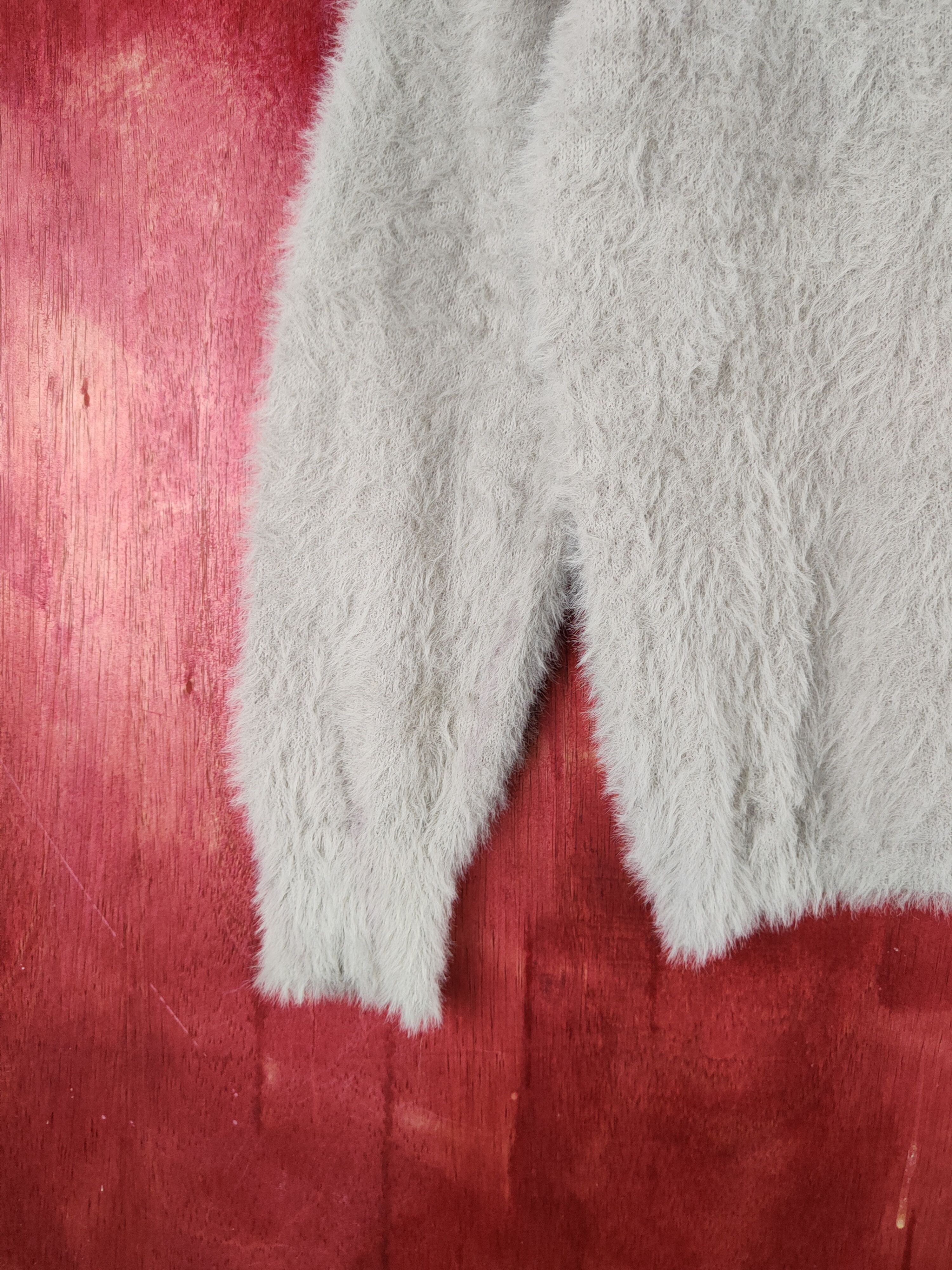 Homespun Knitwear × Japanese Brand × Vintage K Gray Shag Shaggy Fur Mohair Knitwear #S2170 Size S / US 4 / IT 40 - 4 Thumbnail