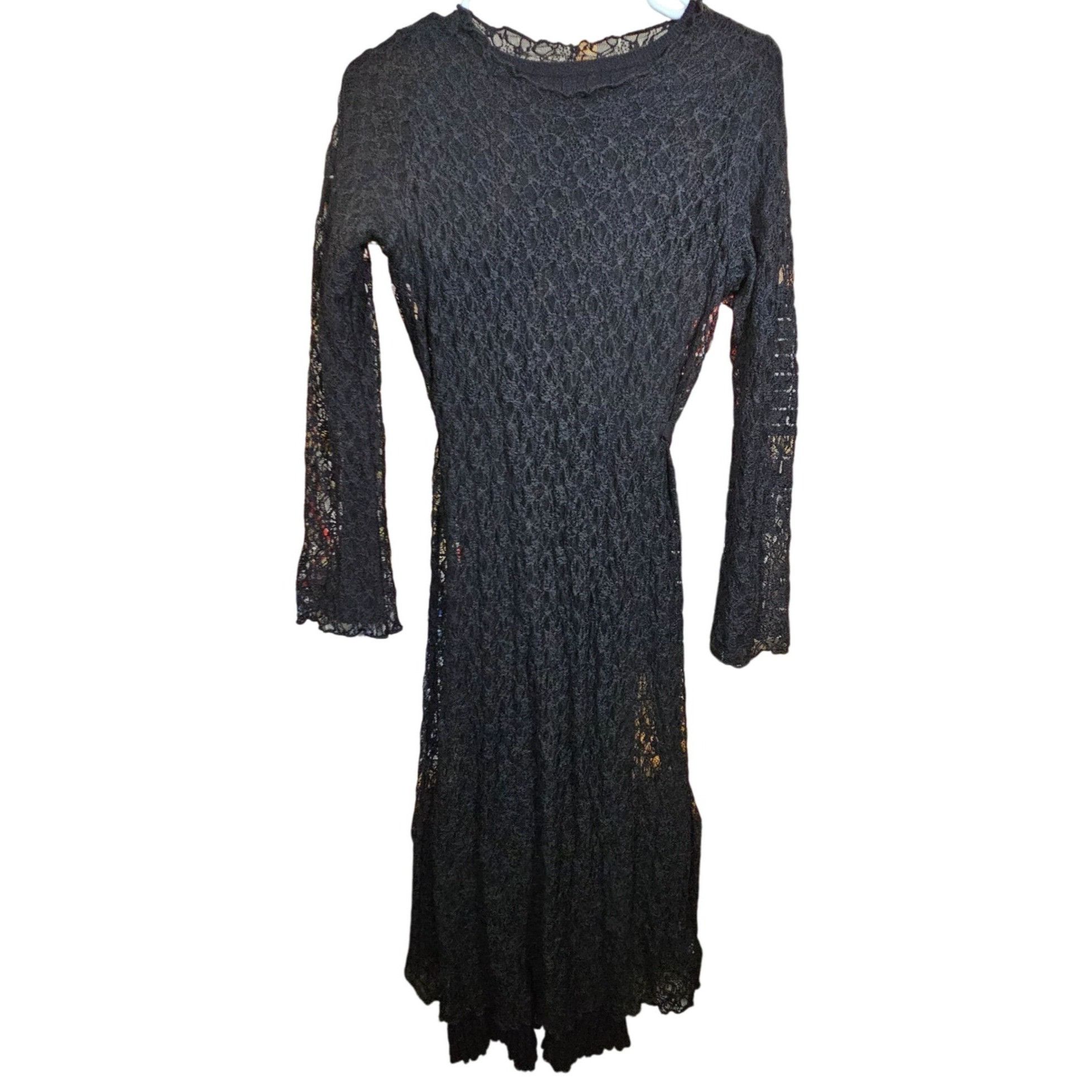 Other NWT Friful Women Black Lace Midi Dress S Witchy Whimsygoth R Size S / US 4 / IT 40 - 2 Thumbnail