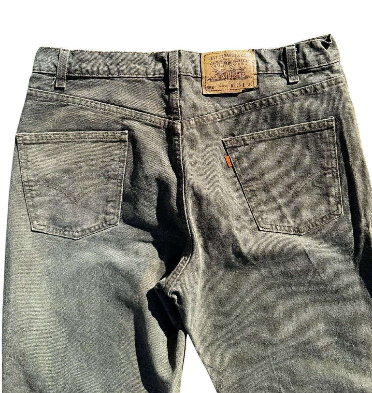 Levi's Vintage Levis 550 90s Orange Tab Moss Green Jeans 38x30 Size US 38 / EU 54 - 3 Thumbnail