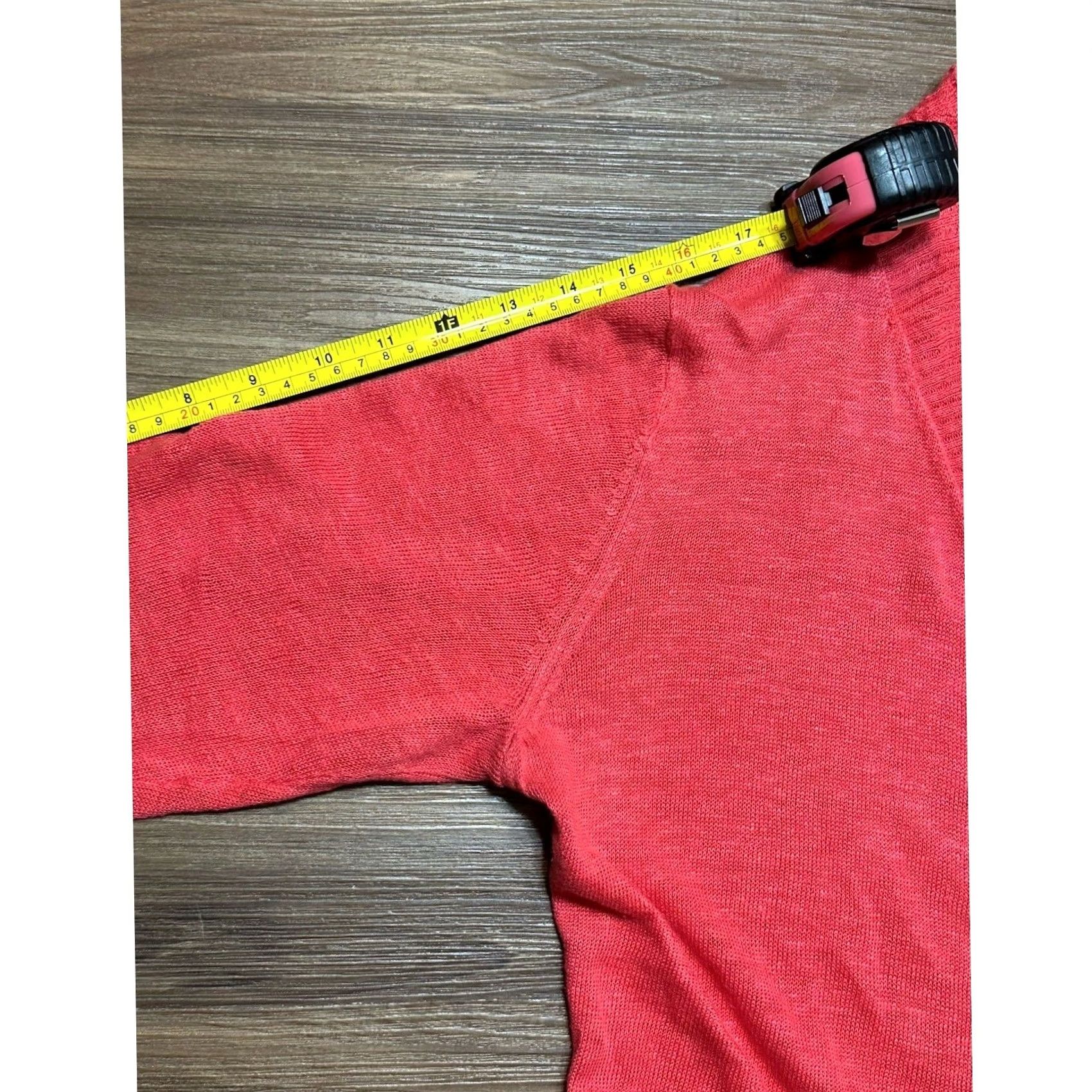 Eileen Fisher Eileen Fisher Cardigan Womens M Pink Linen Salmon Open Front Sleeve Women Size M / US 6-8 / IT 42-44 - 5 Thumbnail
