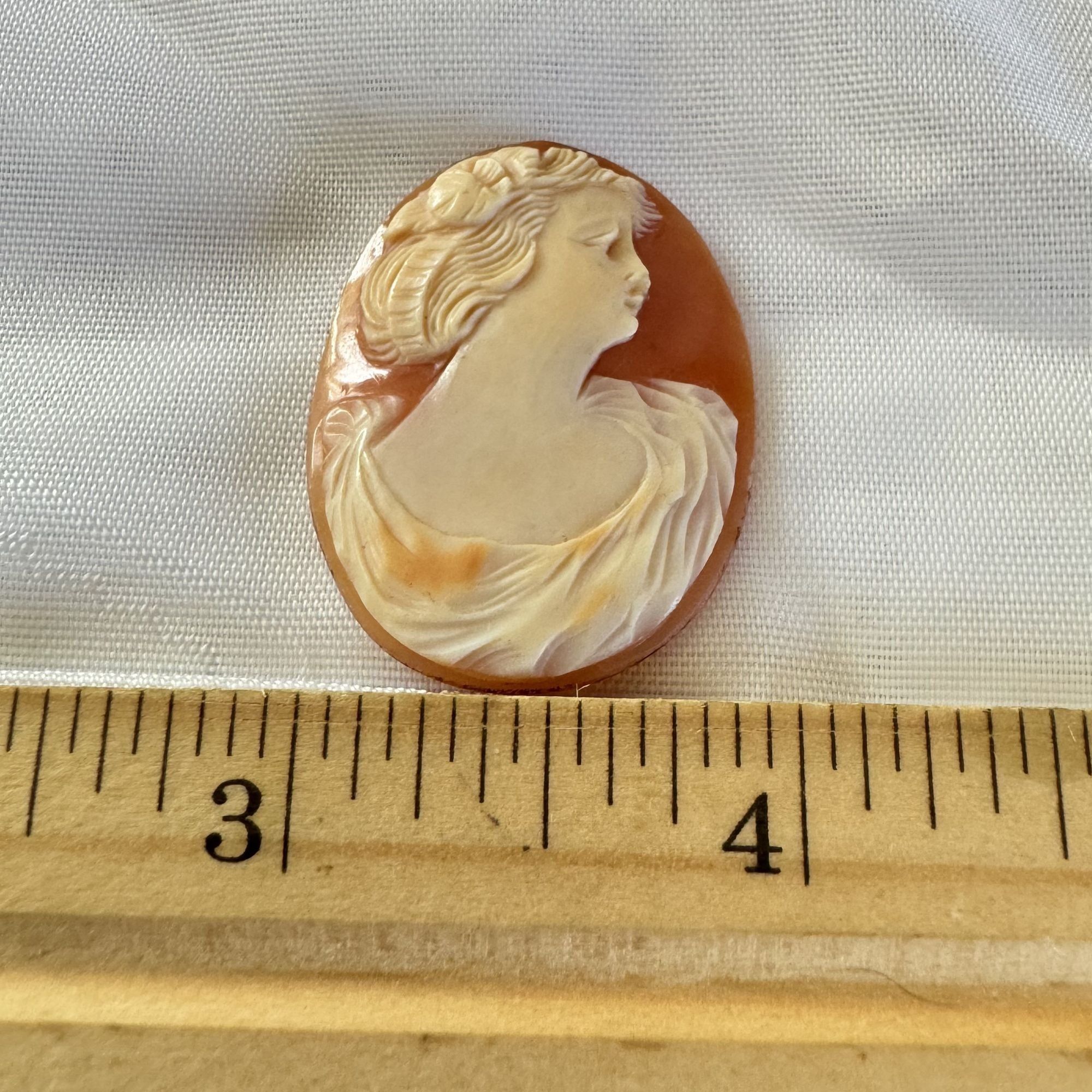 Vintage Antique Victorian Lady Profile Oval Carved Shell Loose Cameo Size ONE SIZE - 7 Thumbnail
