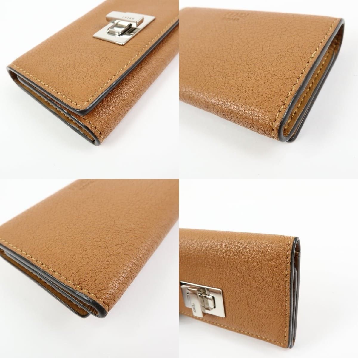 Fendi Fendi Peekaboo Leather Key Holder Tan Size ONE SIZE - 4 Thumbnail