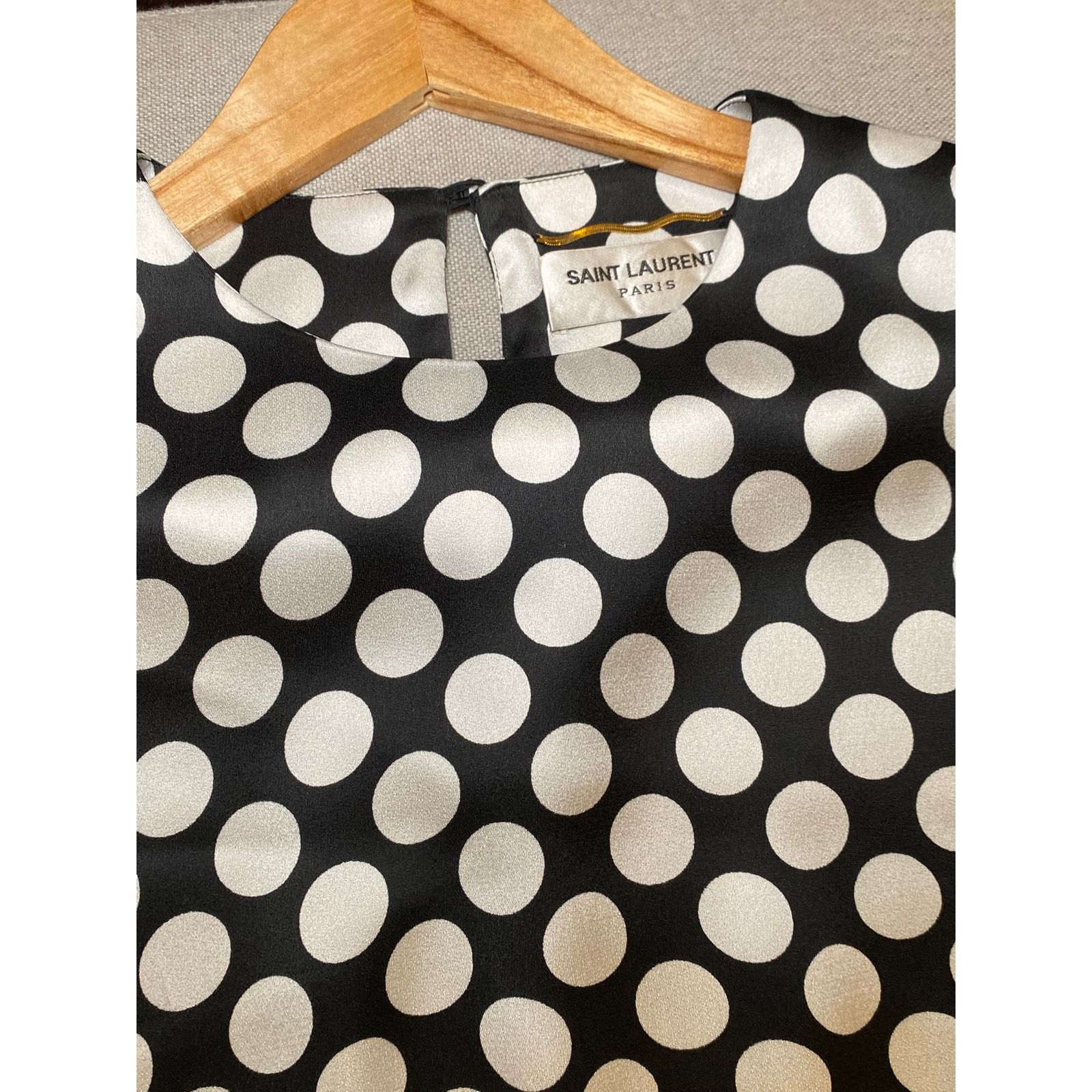 Yves Saint Laurent Yves Saint Laurent Black Polka Dot Long Sleeve Dress 40 US 8 Size M / US 6-8 / IT 42-44 - 9 Thumbnail