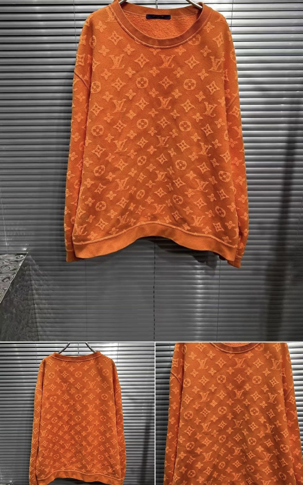 Louis Vuitton LV Orange Monogram Fleece Sweatshirt-2505 Size US XXL / EU 58 / 5 - 1 Thumbnail