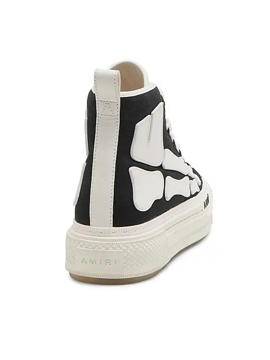 Amiri os11x0326 Skel Court High-Top Sneakers in Black/White Size US 12 / EU 45 - 2 Thumbnail