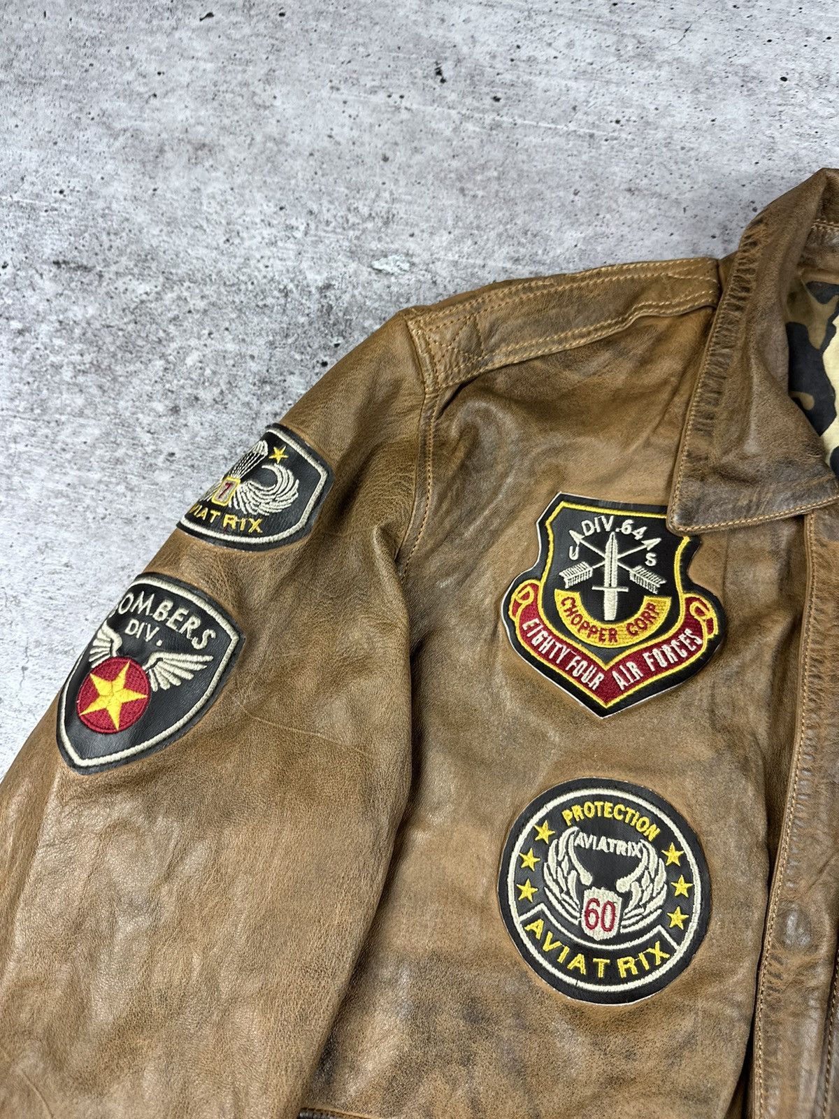 Vintage Vintage Aviatrix Fighter Group Leather Jacket Size US XL / EU 56 / 4 - 9 Thumbnail