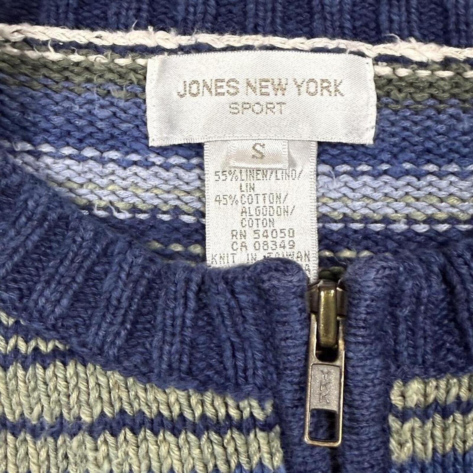 Jones New York Vintage Y2K Jones New York Sport striped zip up sweater Size S / US 4 / IT 40 - 3 Thumbnail
