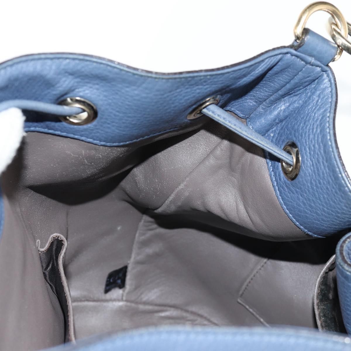 Gucci GUCCI Bamboo Hand Bag Leather Blue Gold Size ONE SIZE - 19 Thumbnail