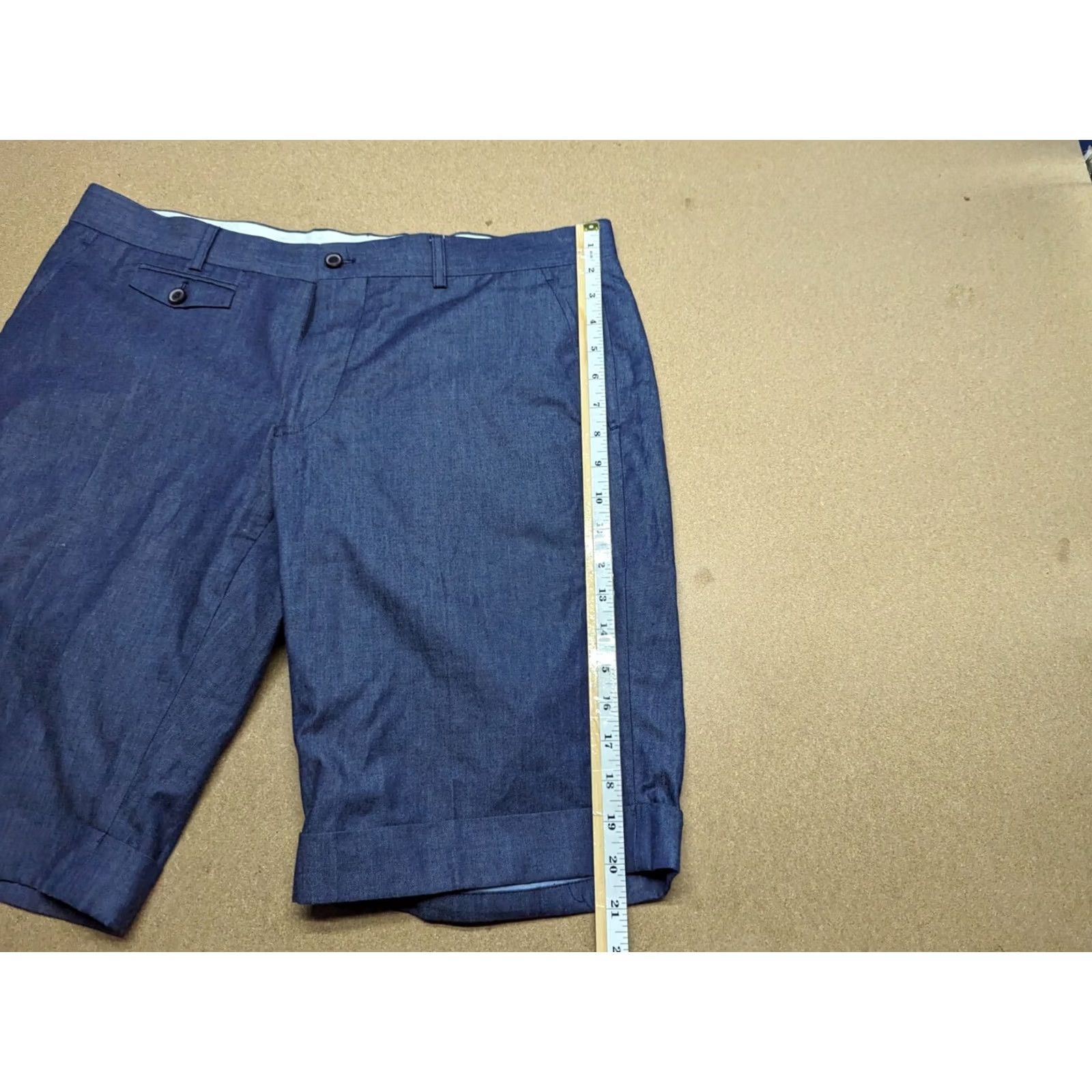 Vintage Moods of Norway Chino Shorts Mens Navy Blue 35 Regular Pockets Casual Yacht Golf W36 Size US 35 - 3 Thumbnail