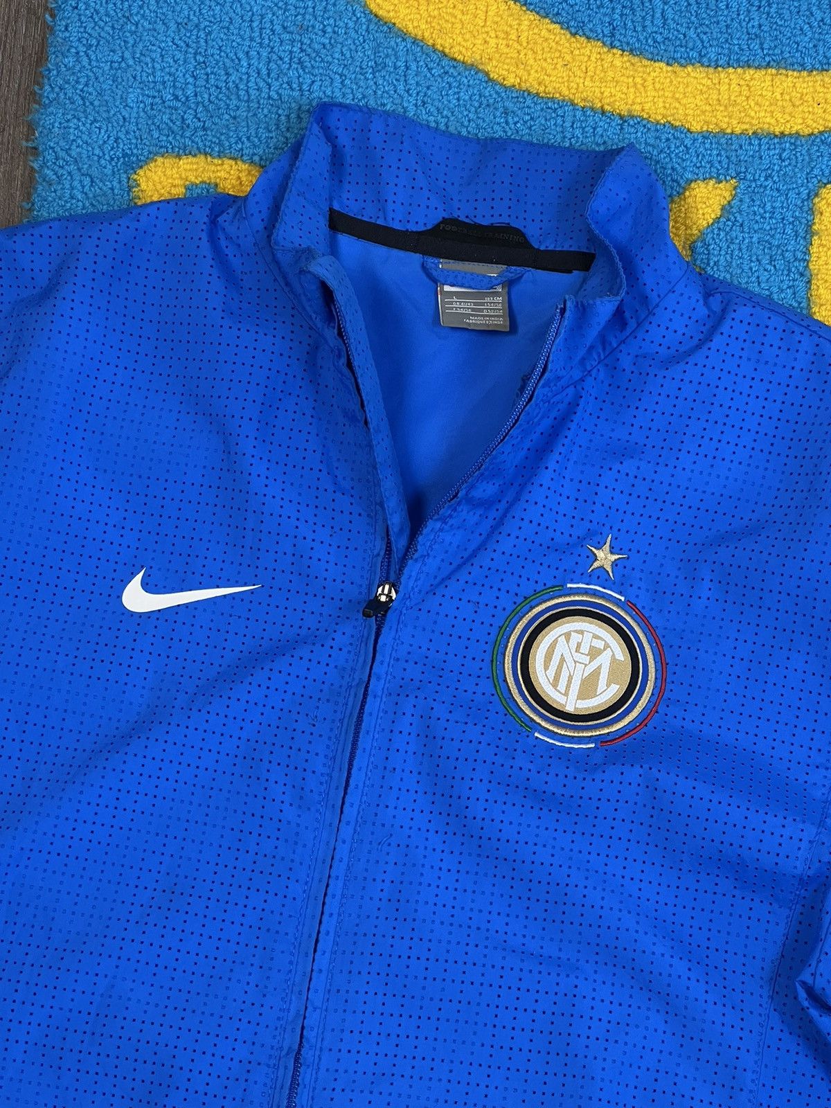Nike Vintage Nike Inter Milan Blue Tack Top Full Zip Jacket Size US L / EU 52-54 / 3 - 4 Thumbnail