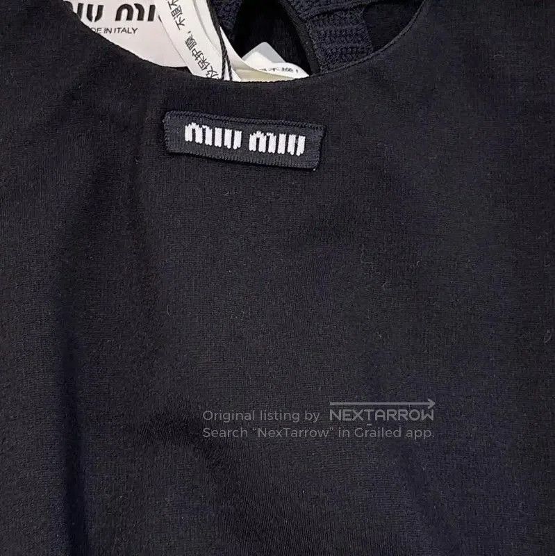 Miu Miu Miu Miu Black Sleeveless Logo Mid-Length Dress . Size S / US 4 / IT 40 - 6 Thumbnail