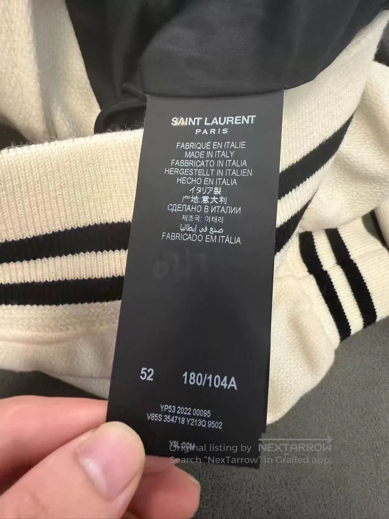Saint Laurent Paris Saint Laurent White Baseball Jacket. Size US L / EU 52-54 / 3 - 4 Thumbnail