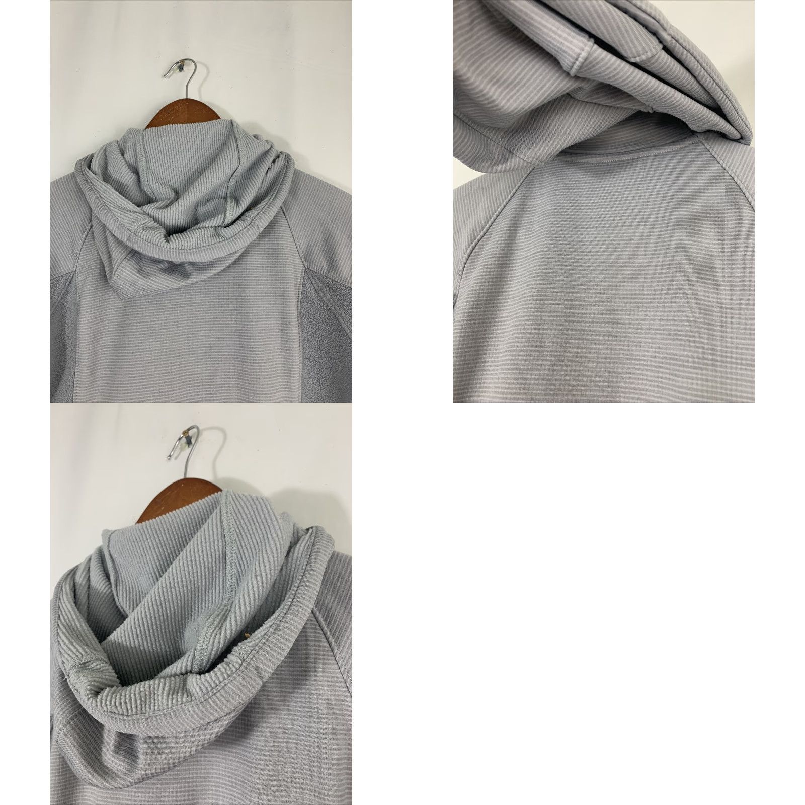 The North Face The North Face Hoodie Womens Small Gray Striped Full Zip Hooded Lightweight Pockets Activewear 100% Polyester** Size S / US 4 / IT 40 - 10 Thumbnail