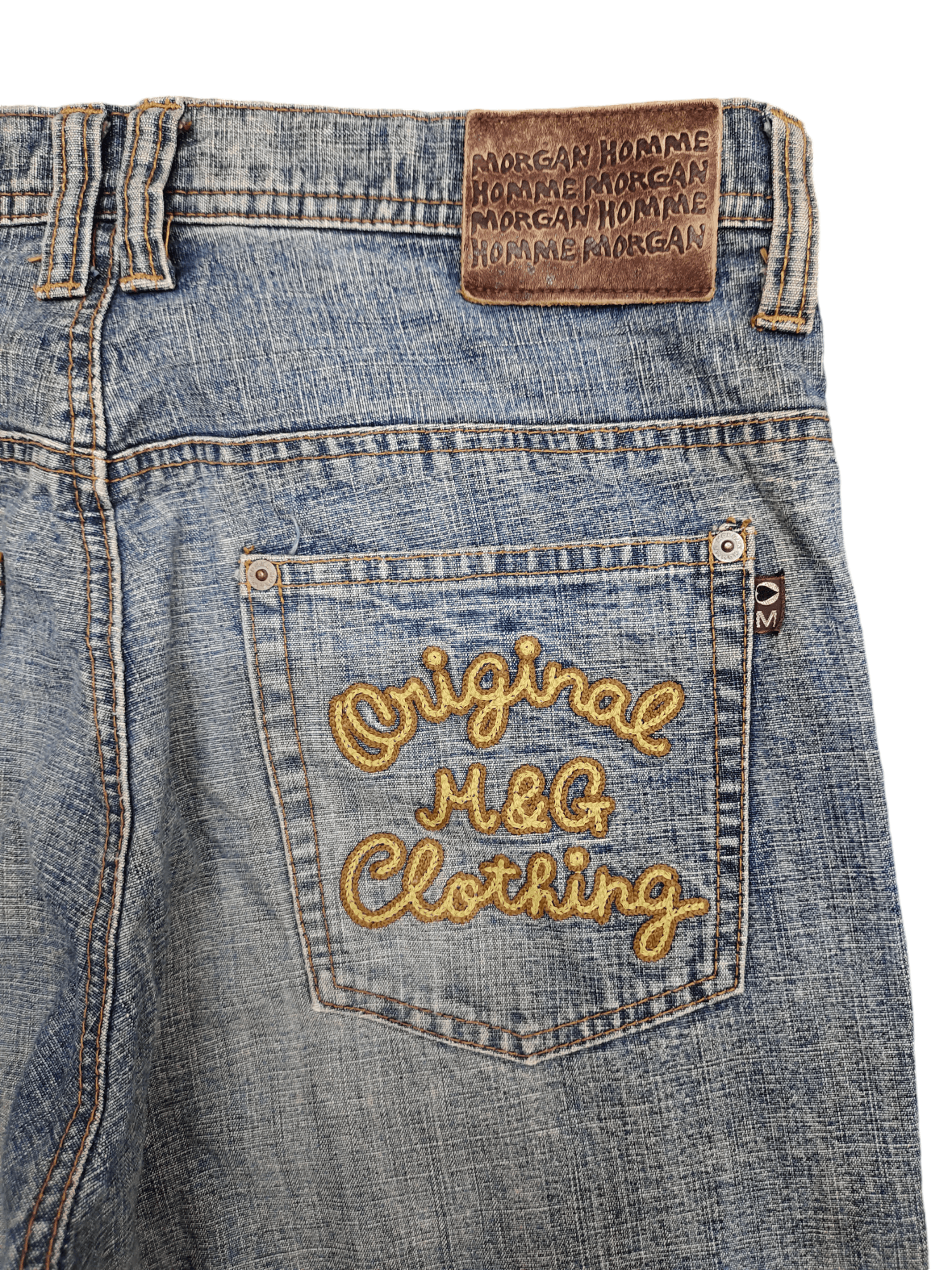 Kapital 1990s Morgan Homme Distress Rusty Faded Patchwork Jeans Size US 31 - 14 Thumbnail