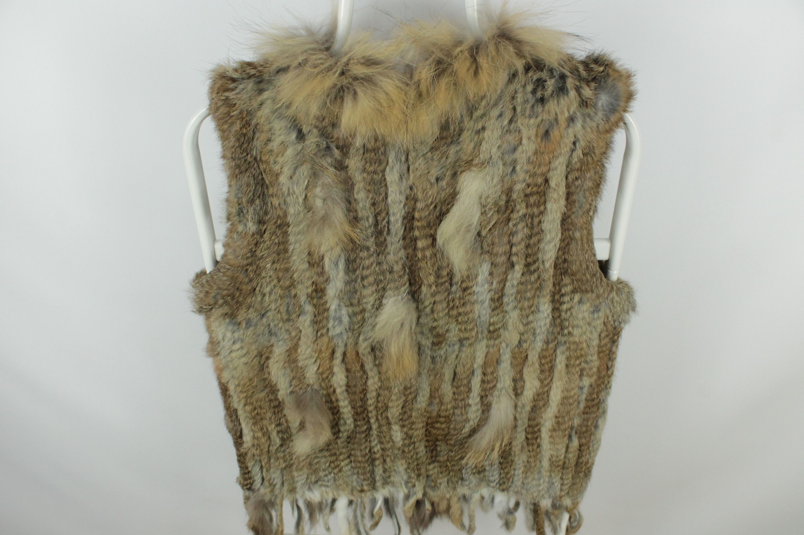 Other Natural Dark Fur Rabbit Vest Size M / US 6-8 / IT 42-44 - 7 Thumbnail