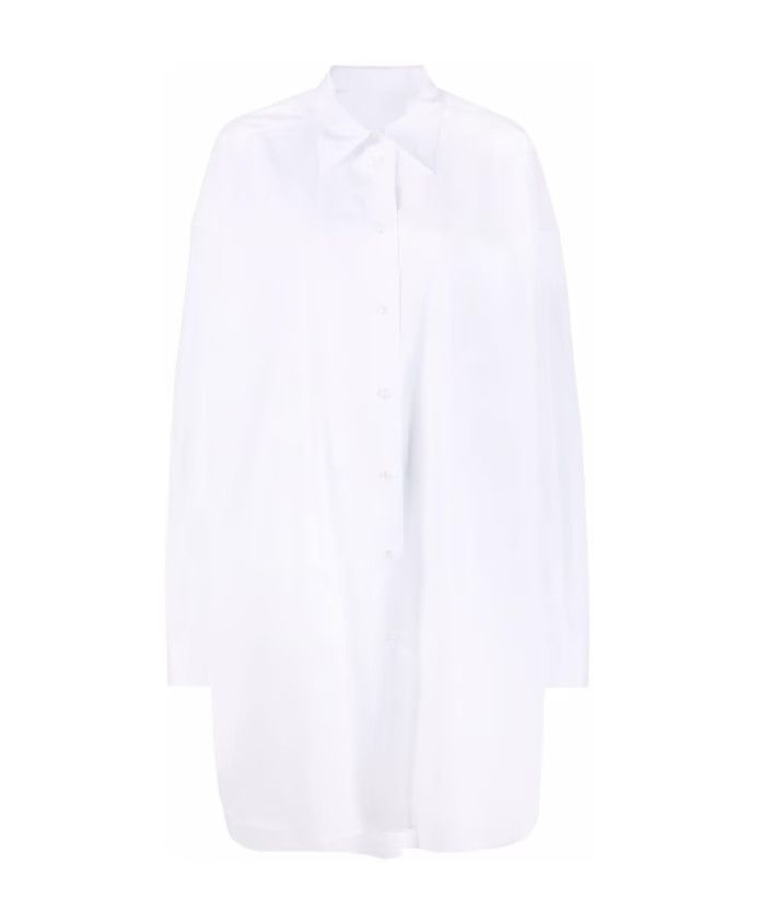 Maison Margiela Two-Tone Poplin And Wool Shirt Dress | Grailed
