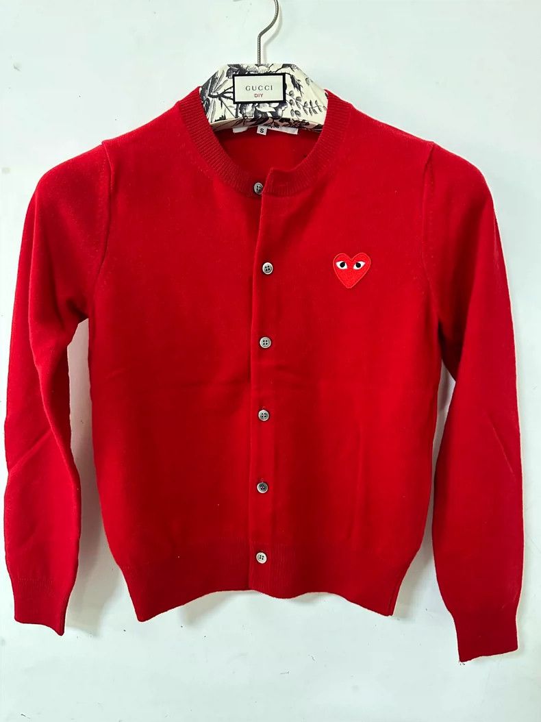 Comme des Garcons Comme Des Garcons Classic Red Heart Wool Cardigan 2505-Next Size S / US 4 / IT 40 - 1 Thumbnail