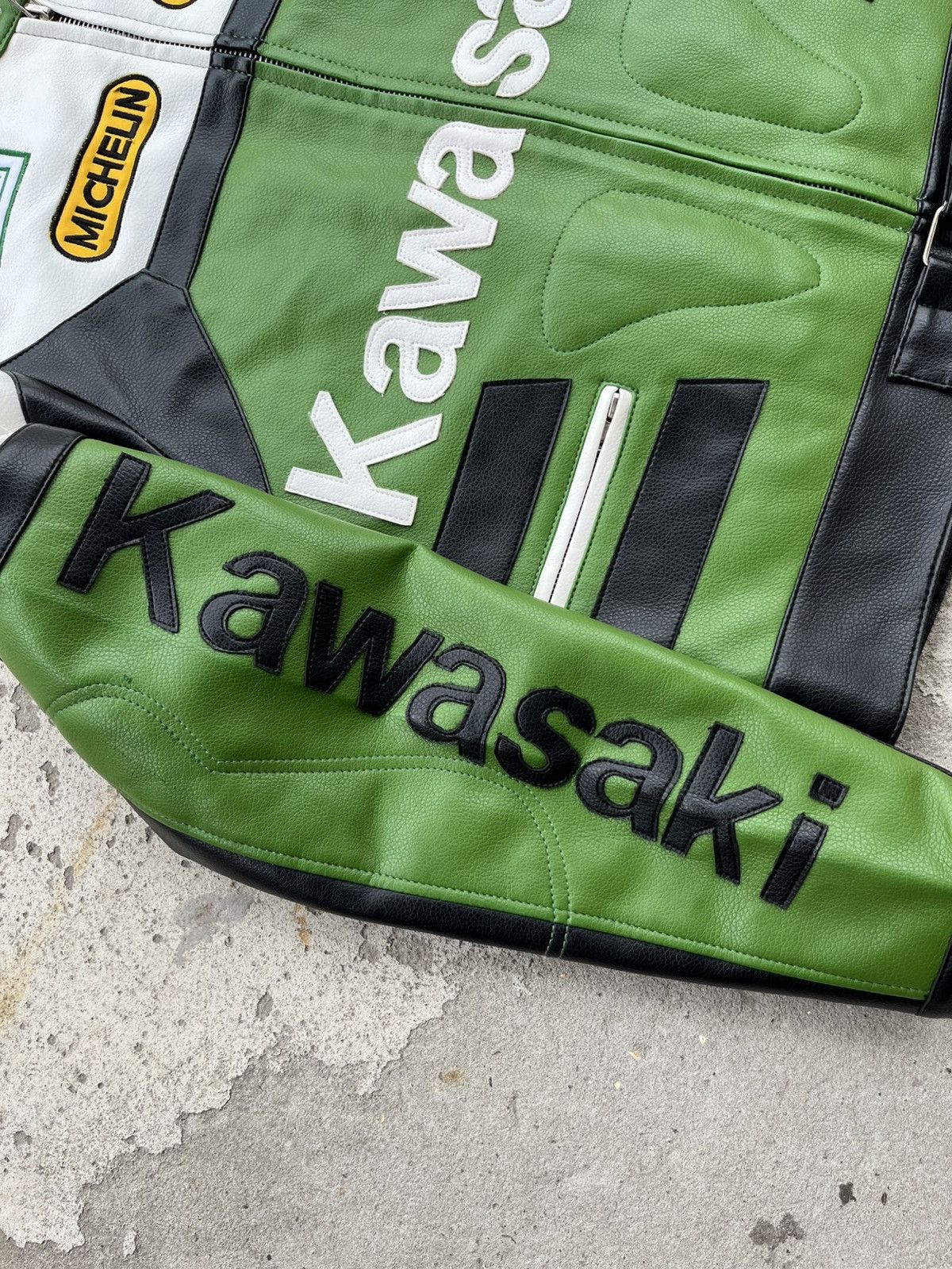 Japanese Brand Kawasaki Vintage Eco Leather PVC Motorcycle Racing Jacket Size US S / EU 44-46 / 1 - 6 Thumbnail
