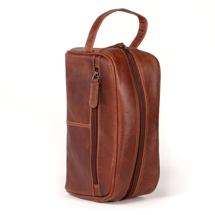 Brown - Handcrafted Fabric Toiletry Pouch 32