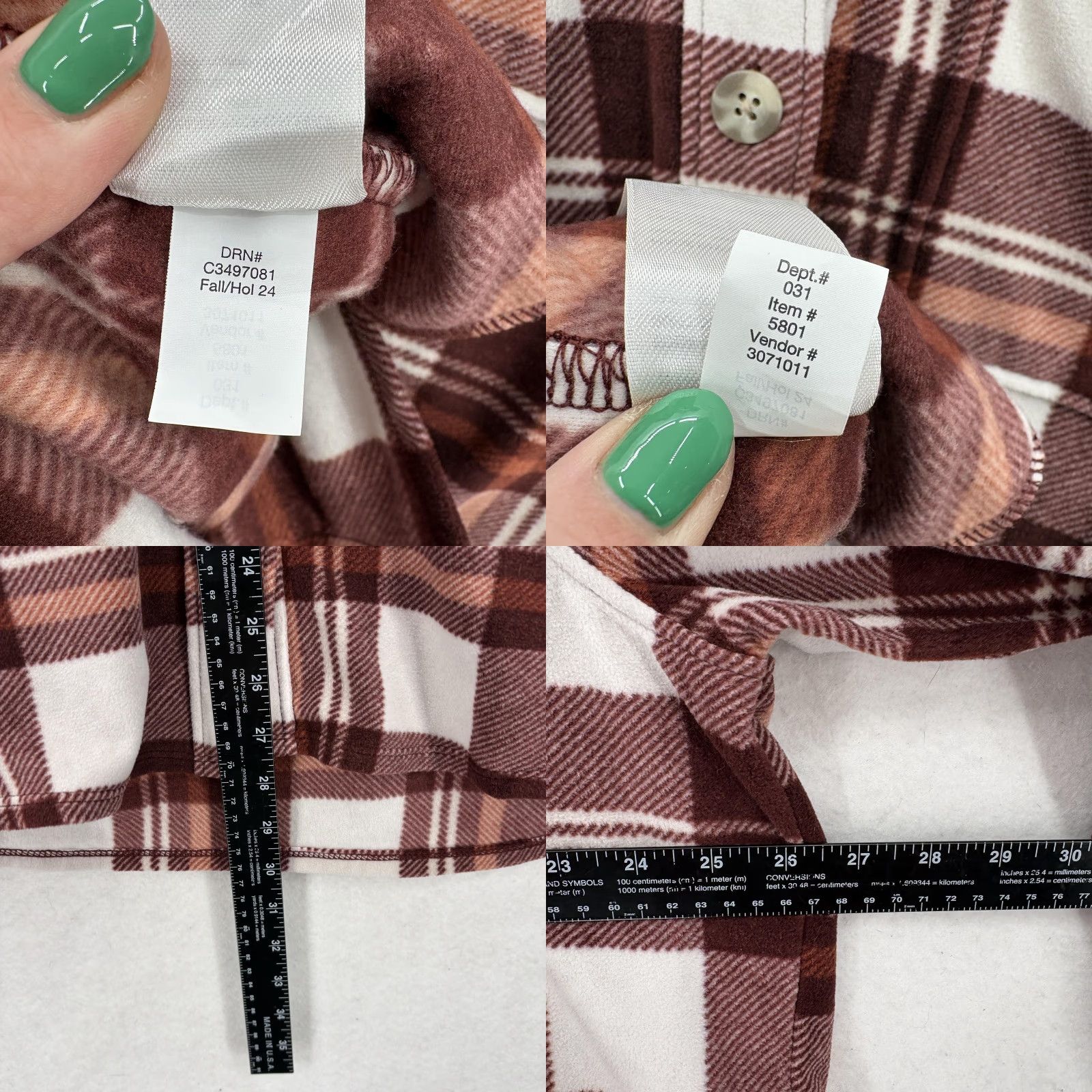 Eddie Bauer Eddie Bauer Button-Up Shirt Womens XL Brown Plaid Long Sleeve Microfleece Cozy Tight Fit Easy Care Size XL / US 12-14 / IT 48-50 - 8 Thumbnail