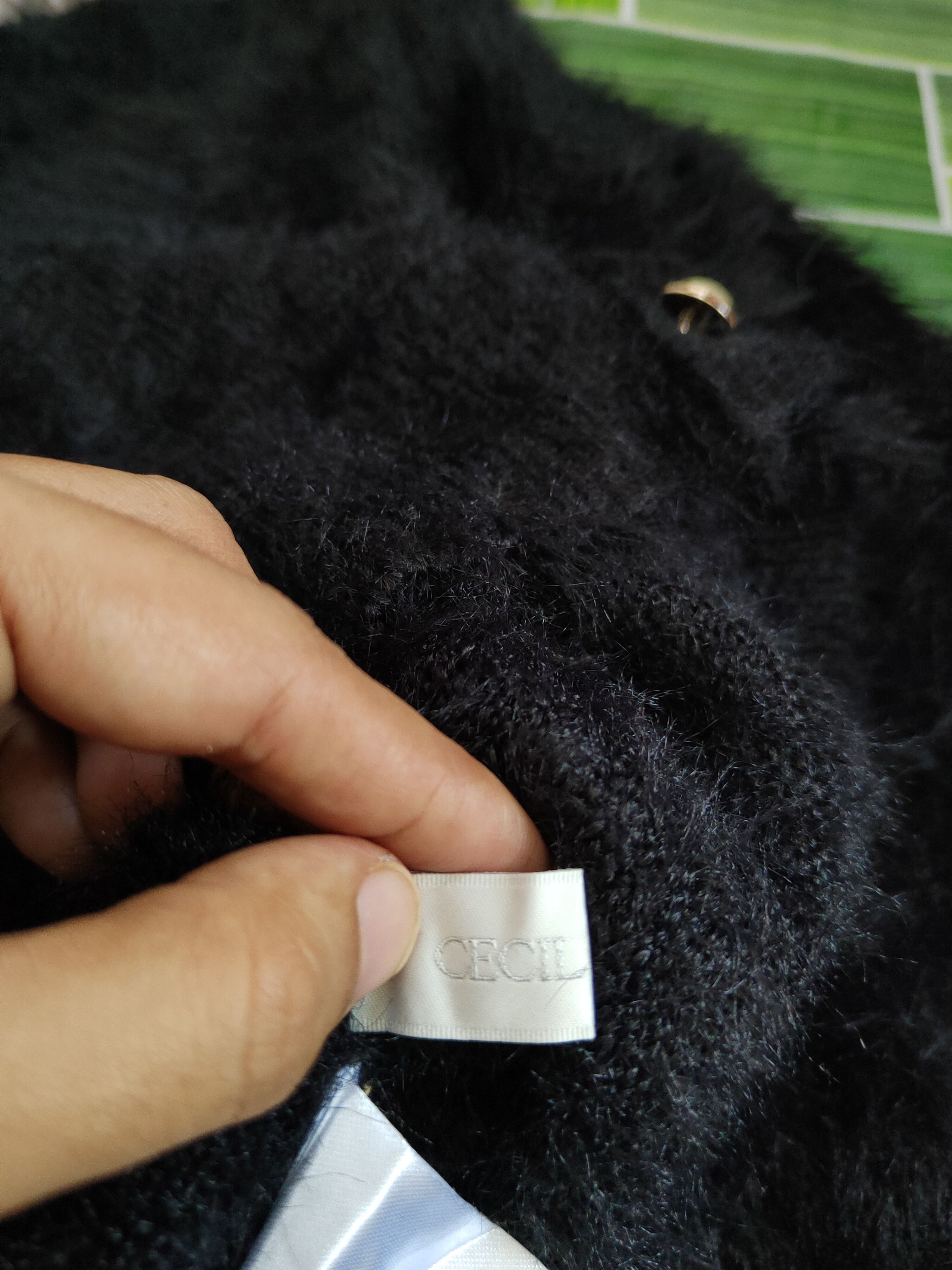 Japanese Brand × Vintage Cecil McBee Black Fur Mohair Knitwear Cardigan #S2073 Size M / US 6-8 / IT 42-44 - 14 Thumbnail