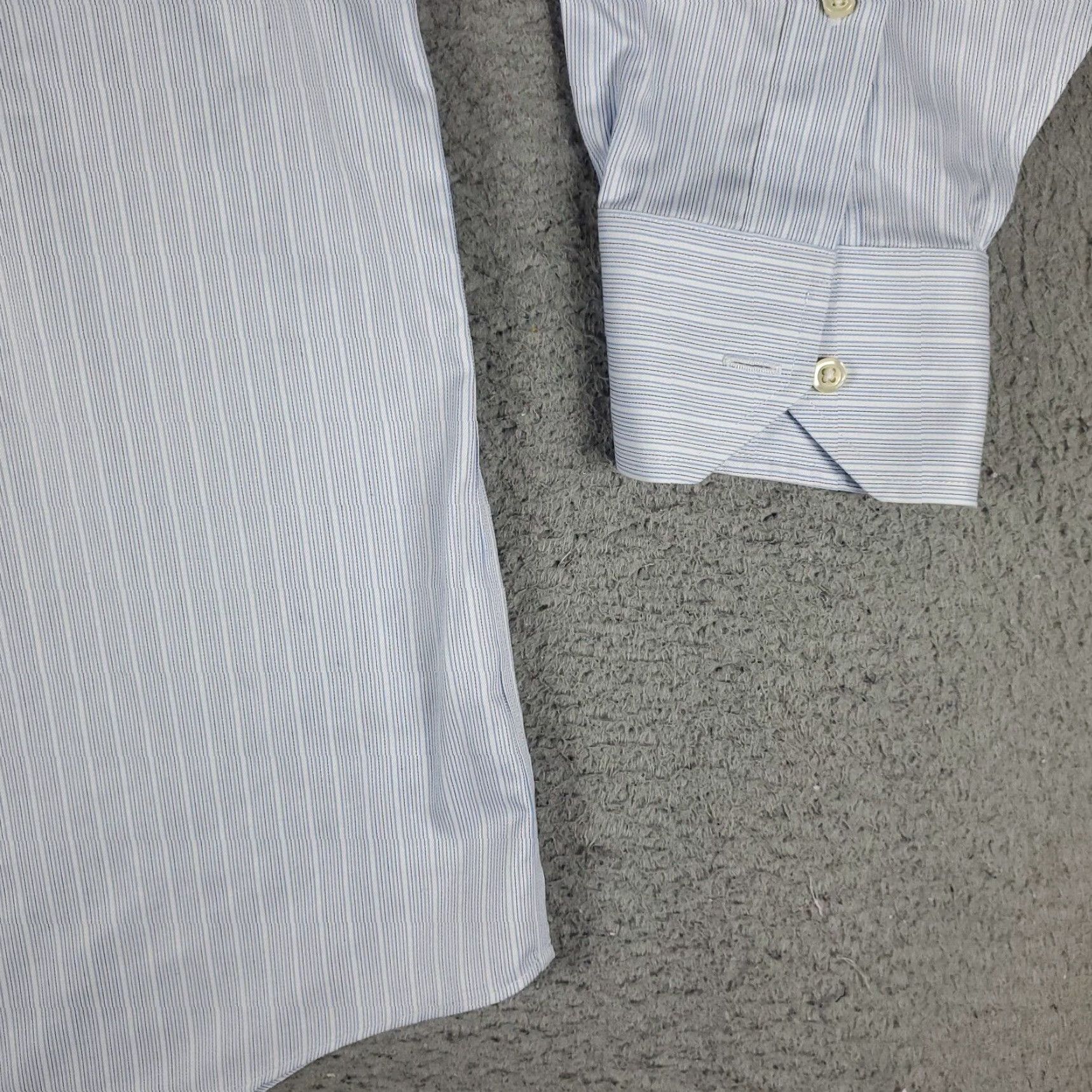 Brooks Brothers VINTAGE Brooks Brothers Dress Shirt Mens Size 16 Blue Striped Cotton Business Casual Formal Workwear Size 42R - 4 Thumbnail