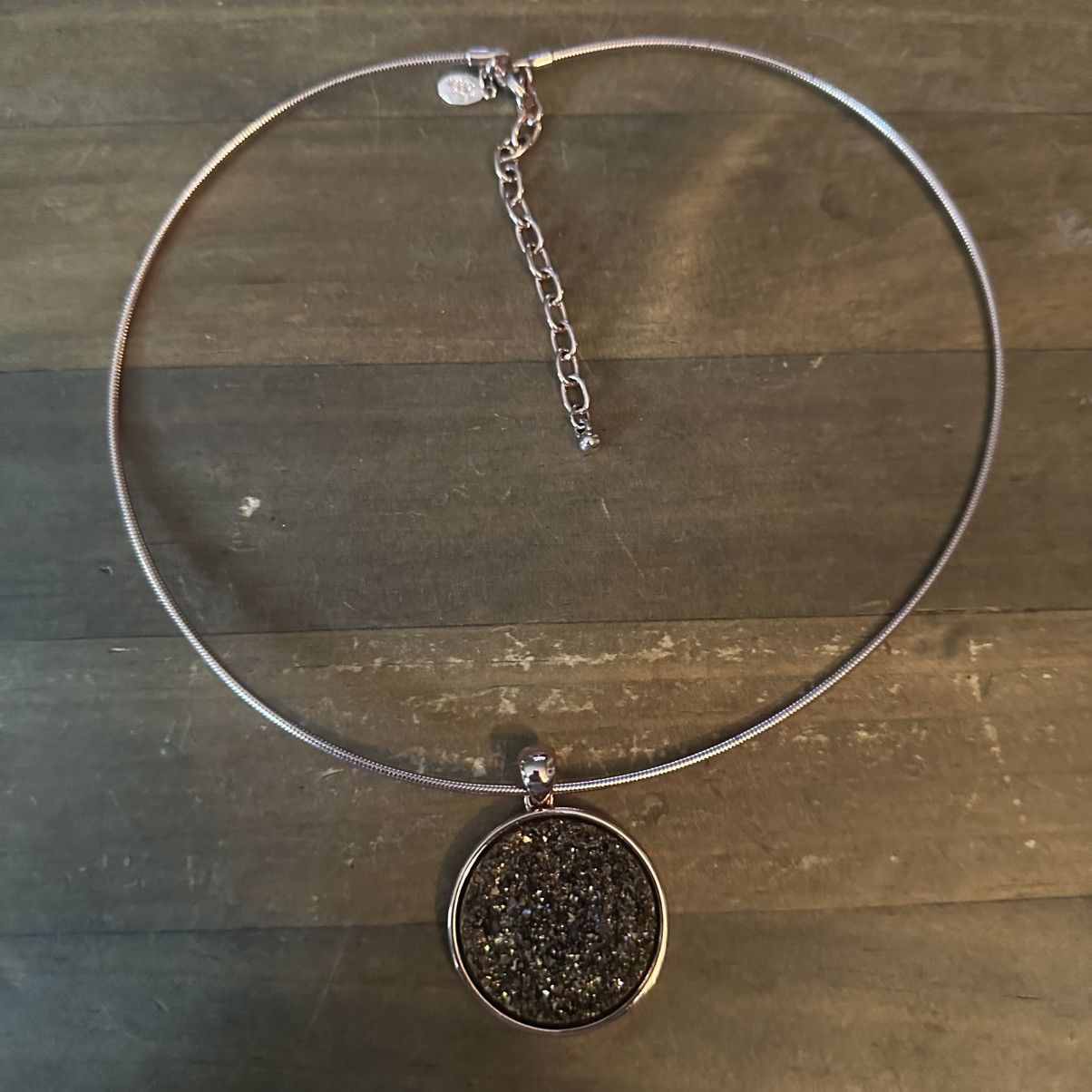 Joan Rivers Joan Rivers rose gold druzy quartz omega necklace Size ONE SIZE - 2 Thumbnail