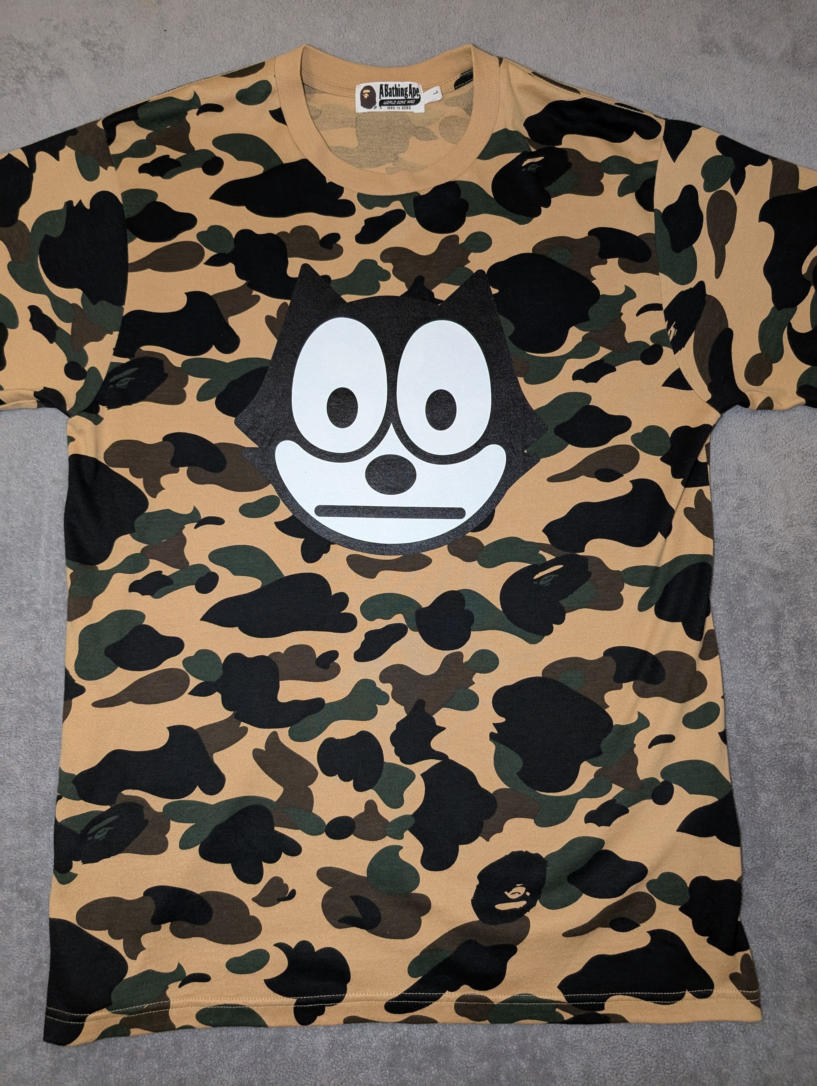 Bape BAPE X FELIX YELLOW CAMO T-SHIRT Size US L / EU 52-54 / 3 - 1 Thumbnail