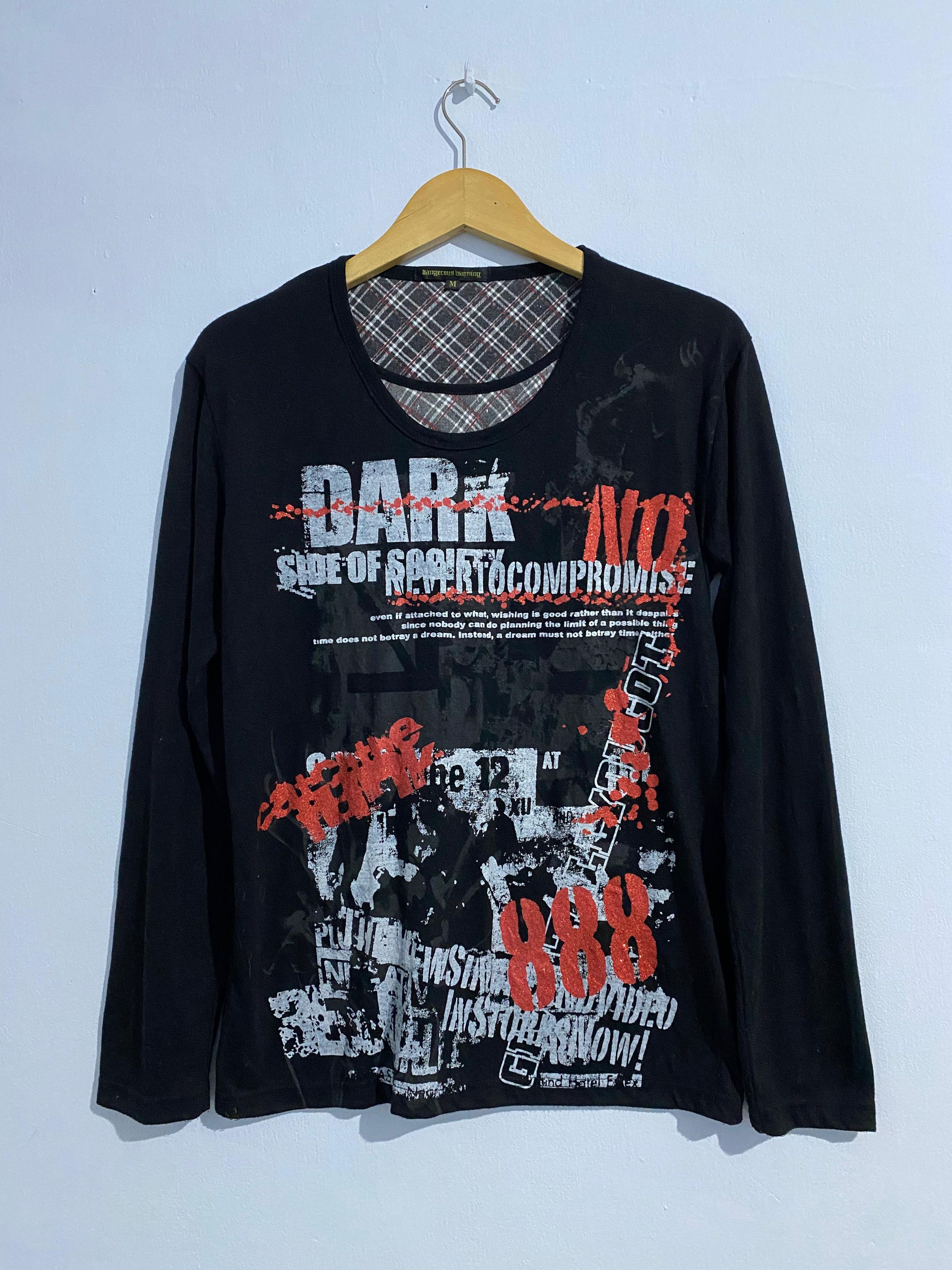 Japanese Brand Japanese Dangerous warning double layer tshirt Size US M / EU 48-50 / 2 - 1 Thumbnail
