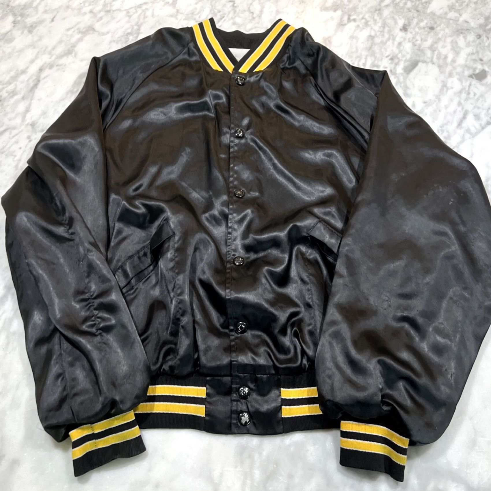Vintage VINTAGE IBEW Jacket XL Local 111 US Black satin King Louie gold striped Local 111 Mens Womens Boys Girls Size US XL / EU 56 / 4 - 4 Thumbnail