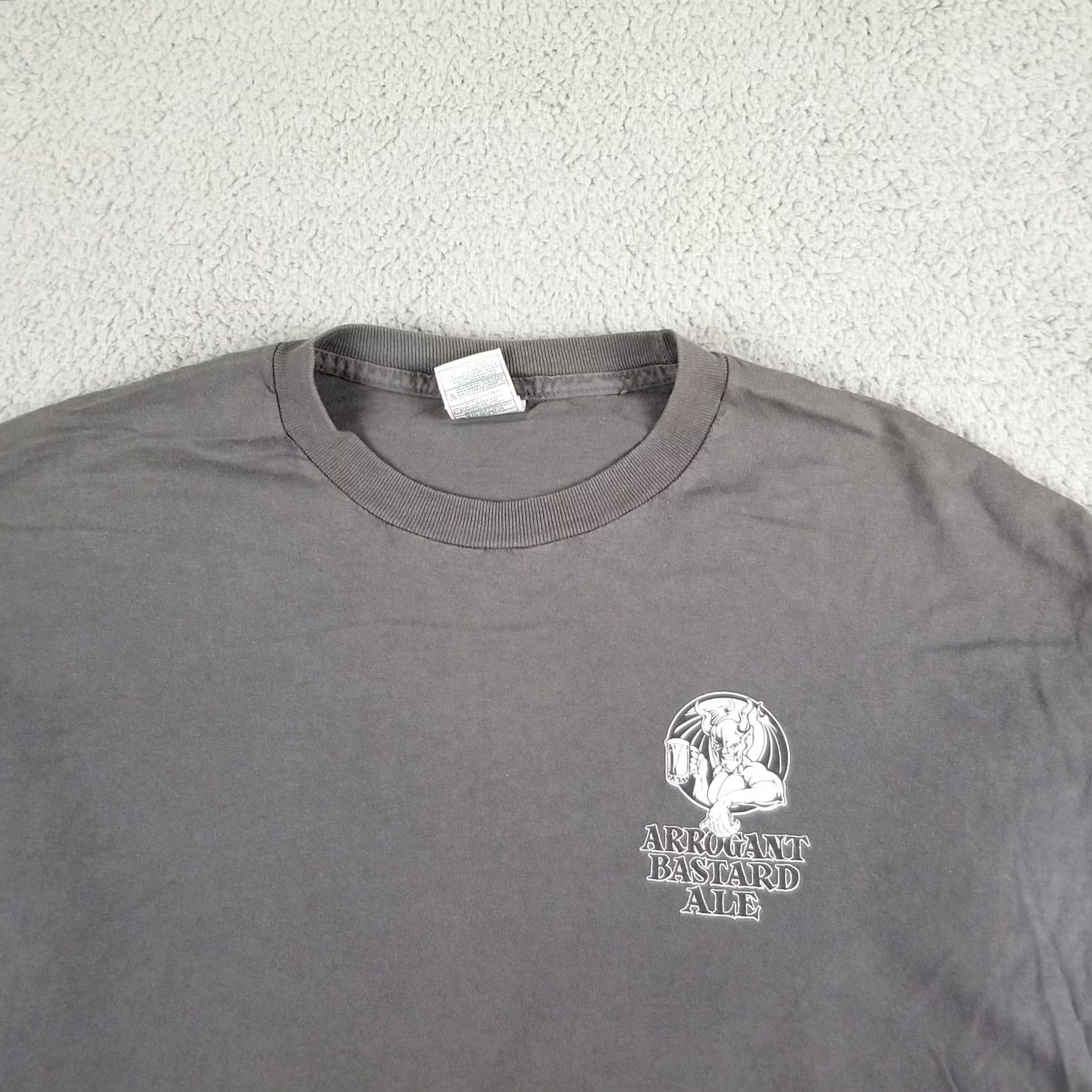 Doublet Arrogant Bastard Ale Shirt Mens L Gray Cotton Knit Double-Sided Logo Vintage 90s Beer Logo T-Shirt Size US L / EU 52-54 / 3 - 3 Thumbnail