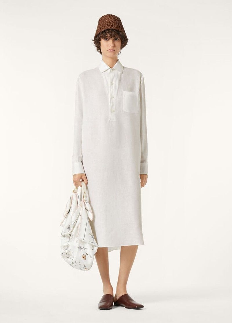 Loro Piana o1srvl11e0526 FAP3840 Lora Dress in White Size L / US 10 / IT 46 - 2 Thumbnail