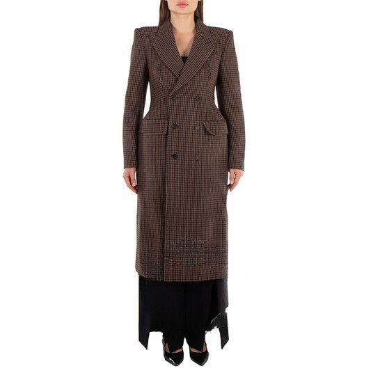 Balenciaga o1bcso1str1124 DB Hourglass Coat in Beige/Brown Size XS / US 0-2 / IT 36-38 - 1 Thumbnail
