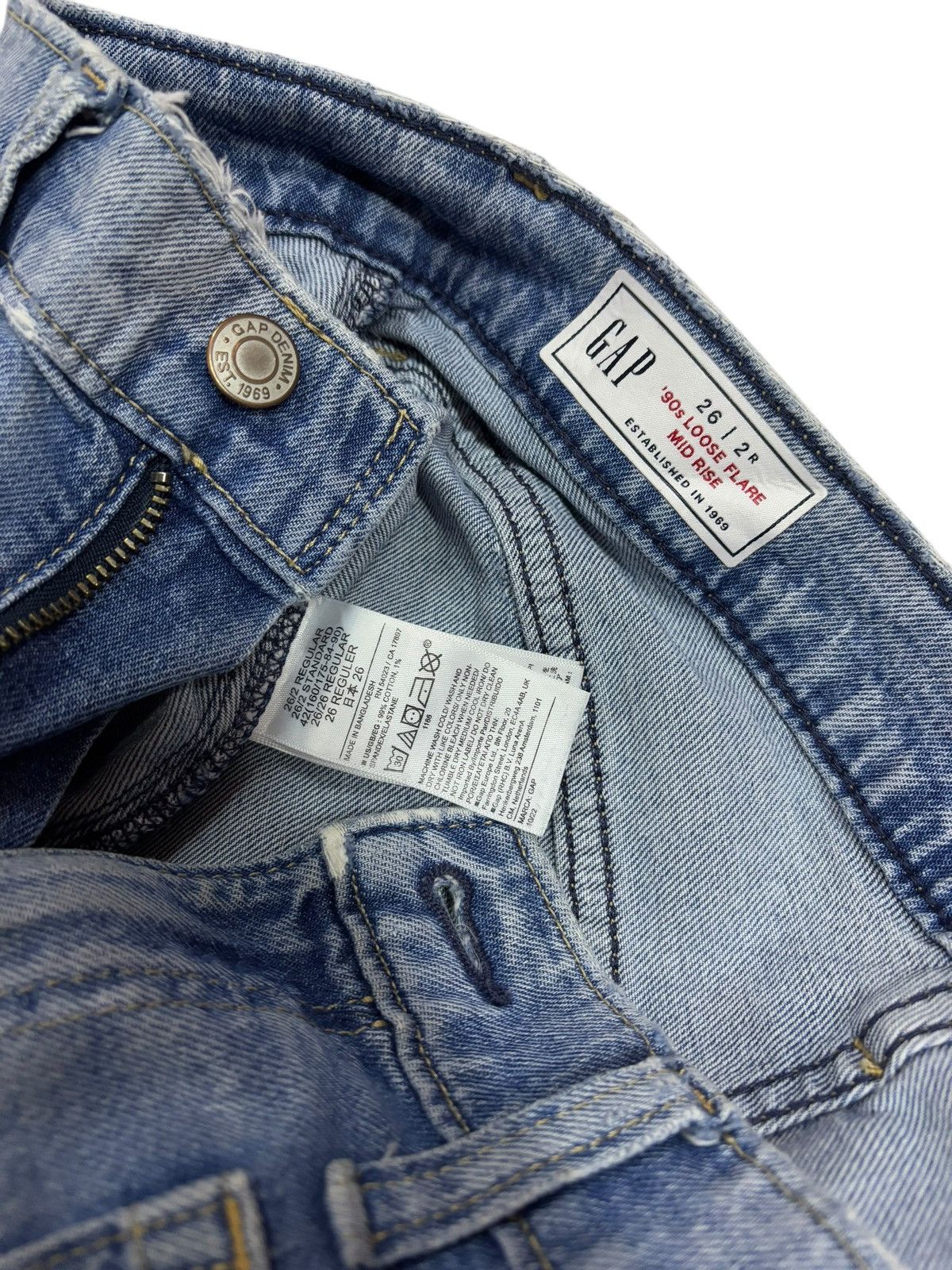 Gap 90s Vtg GAP Flared Blue Washed Bush Jeans Size US 28 / EU 44 - 8 Thumbnail