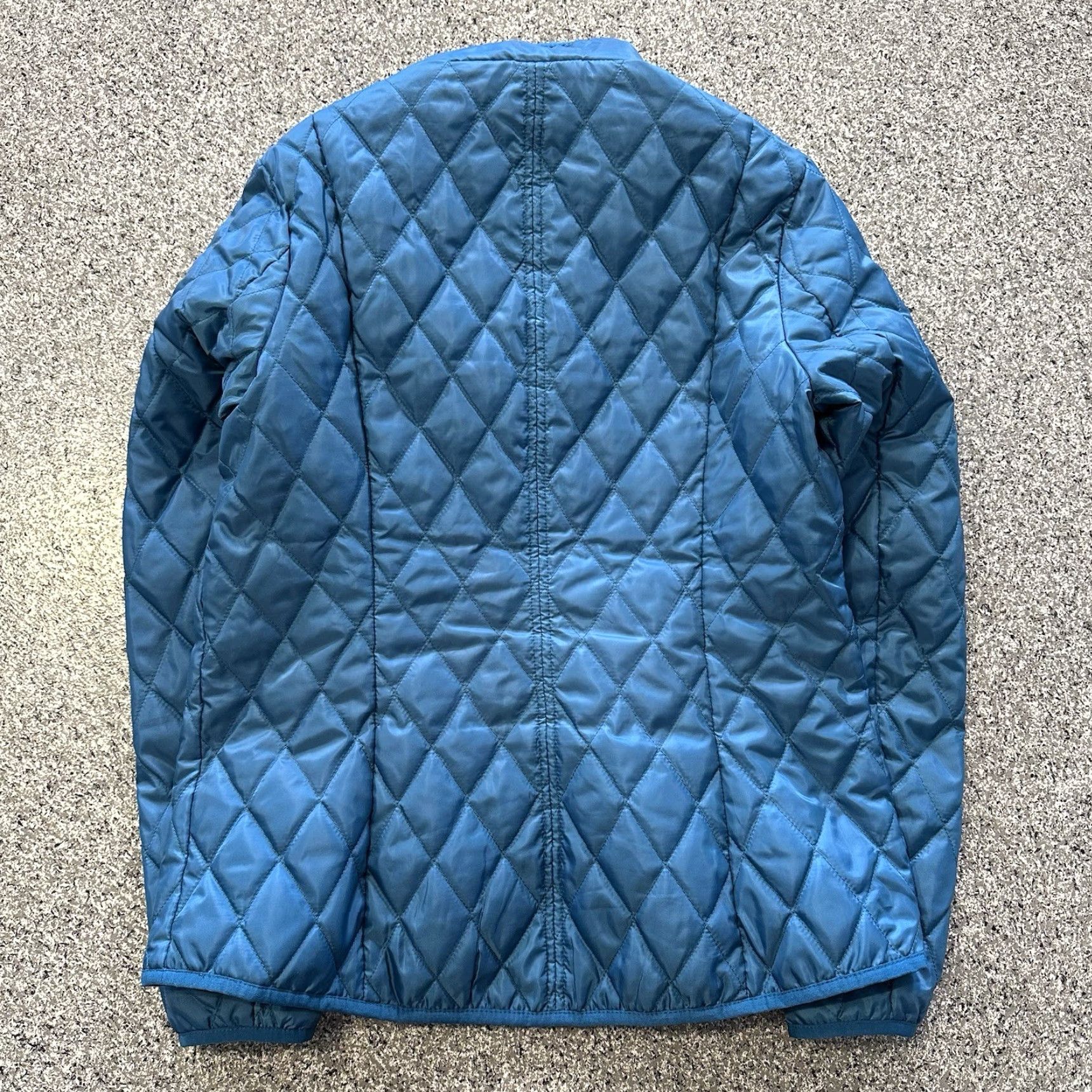 Lands' End Lands' End Jacket Womens M Quilted Full Zip Blue Teal Diamond Softshell Polyester Water Resistant Outdoor Winter Fall Spring Size M / US 6-8 / IT 42-44 - 3 Thumbnail