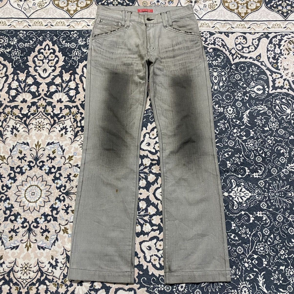 Le Grande Bleu (L.G.B.) BIGLIDUE Coated Denim Flare Jeans Size US 31 - 22 Thumbnail