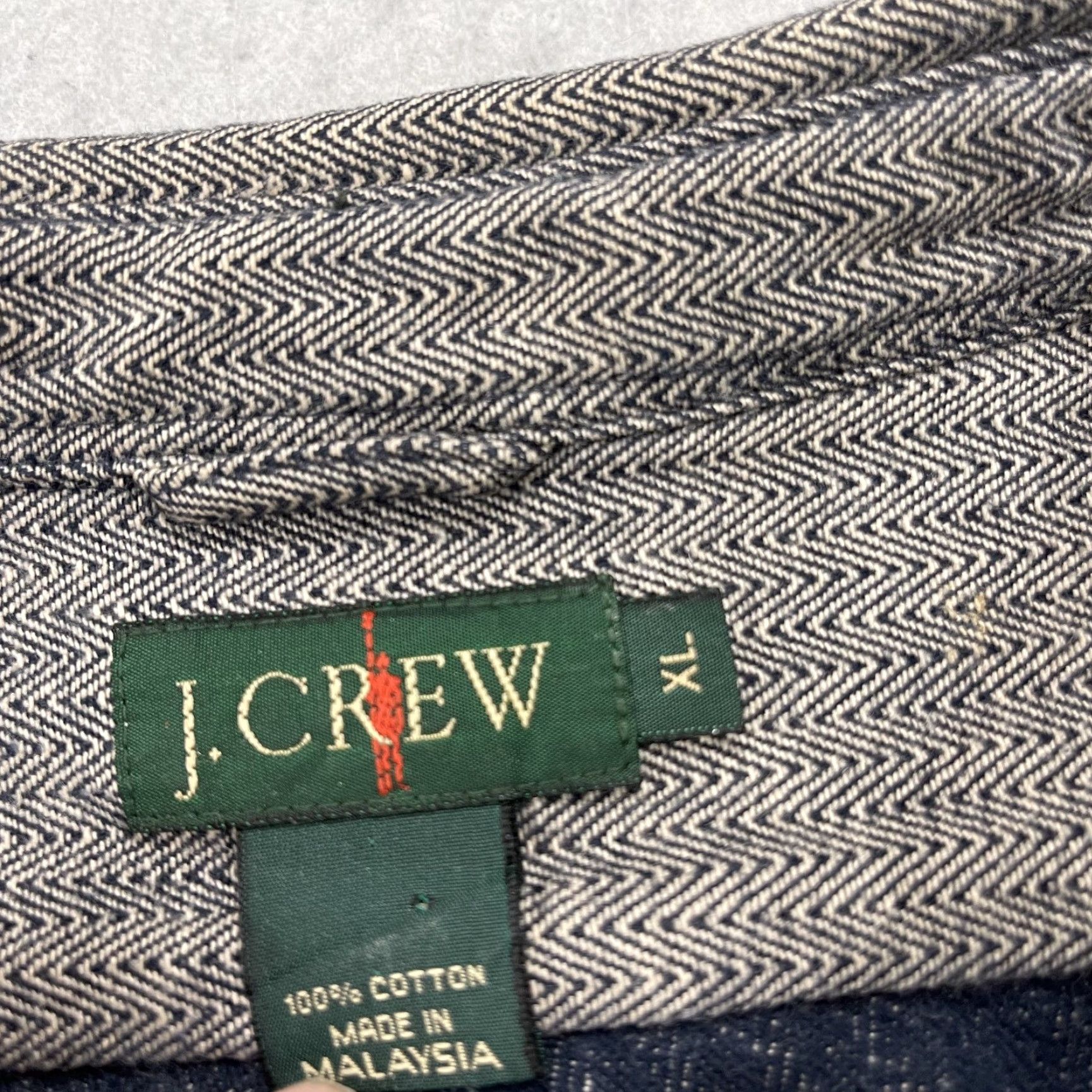 J.Crew VINTAGE J.CREW Shirt Mens XL Brown Herringbone Oarsman Logo Cotton Flannel 90s Size US XL / EU 56 / 4 - 3 Thumbnail