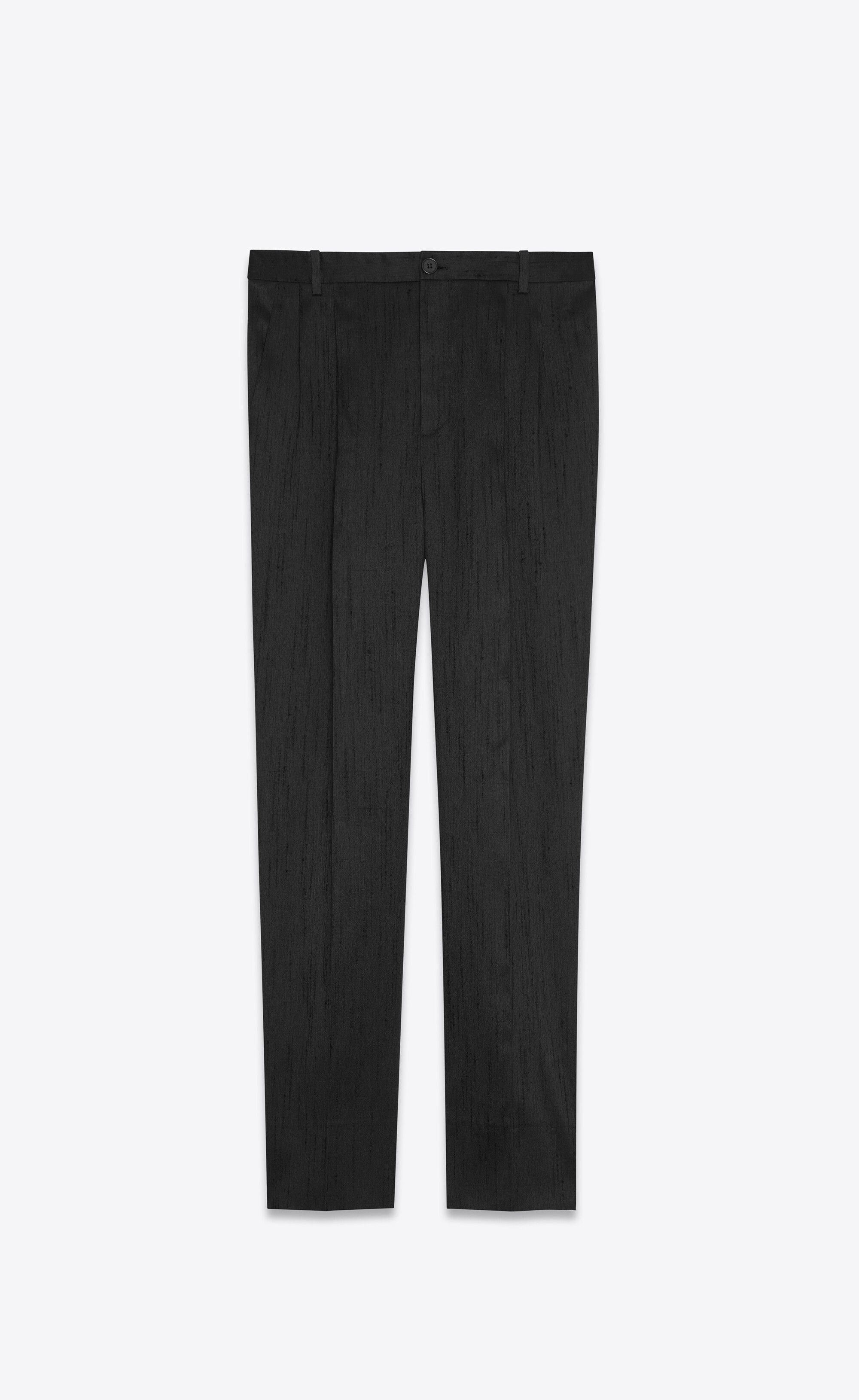 Saint Laurent Paris o1bcso1str0126 Straight Pants In Shantung in Black Size US 32 / EU 48 - 1 Thumbnail