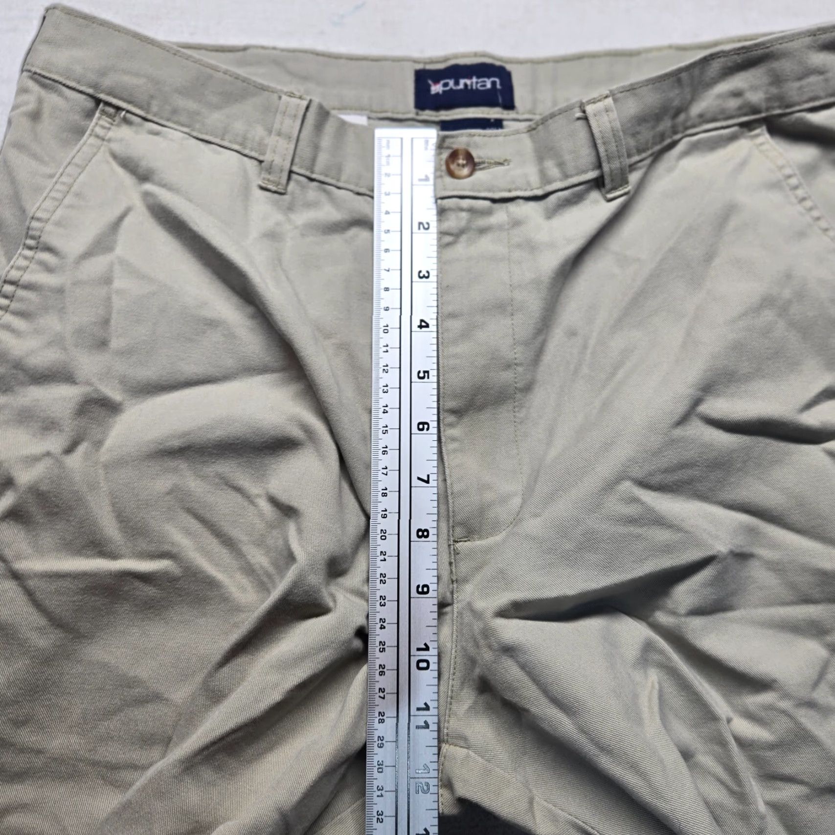 Vintage VINTAGE Puritan Khaki Chino Pants Men 36x29 Beige Cotton Polyester Belt Loops Pleated Front Zip Regular Rise 10-12" Mid 36 Inseam 29" Adult Mens Pants Size US 36 / EU 52 - 5 Thumbnail