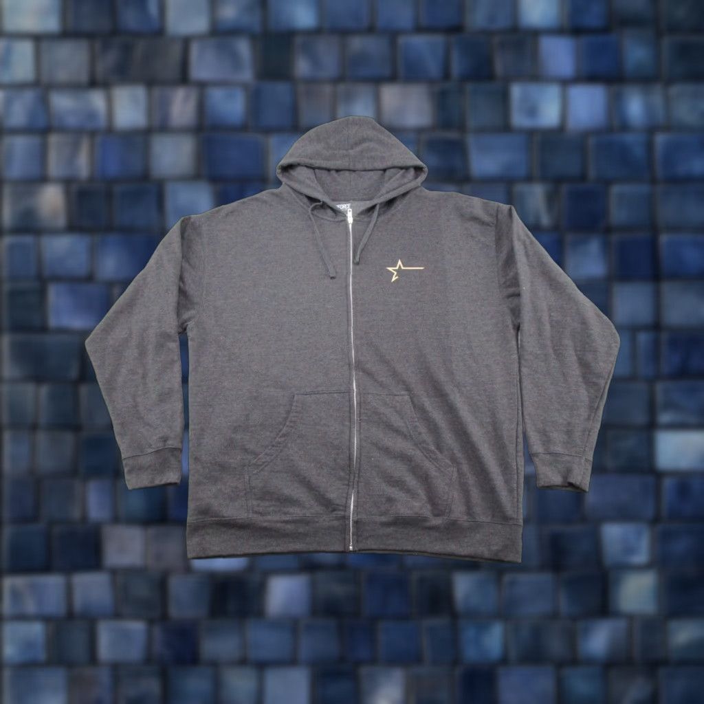 Vintage Enforce Mens 3X Gray Hoodie Sweatshirt Fleece Zip Full Zip Knit Pullover Big & Tall Cotton Logo 3X Enforce Mens Size US XXL / EU 58 / 5 - 1 Thumbnail