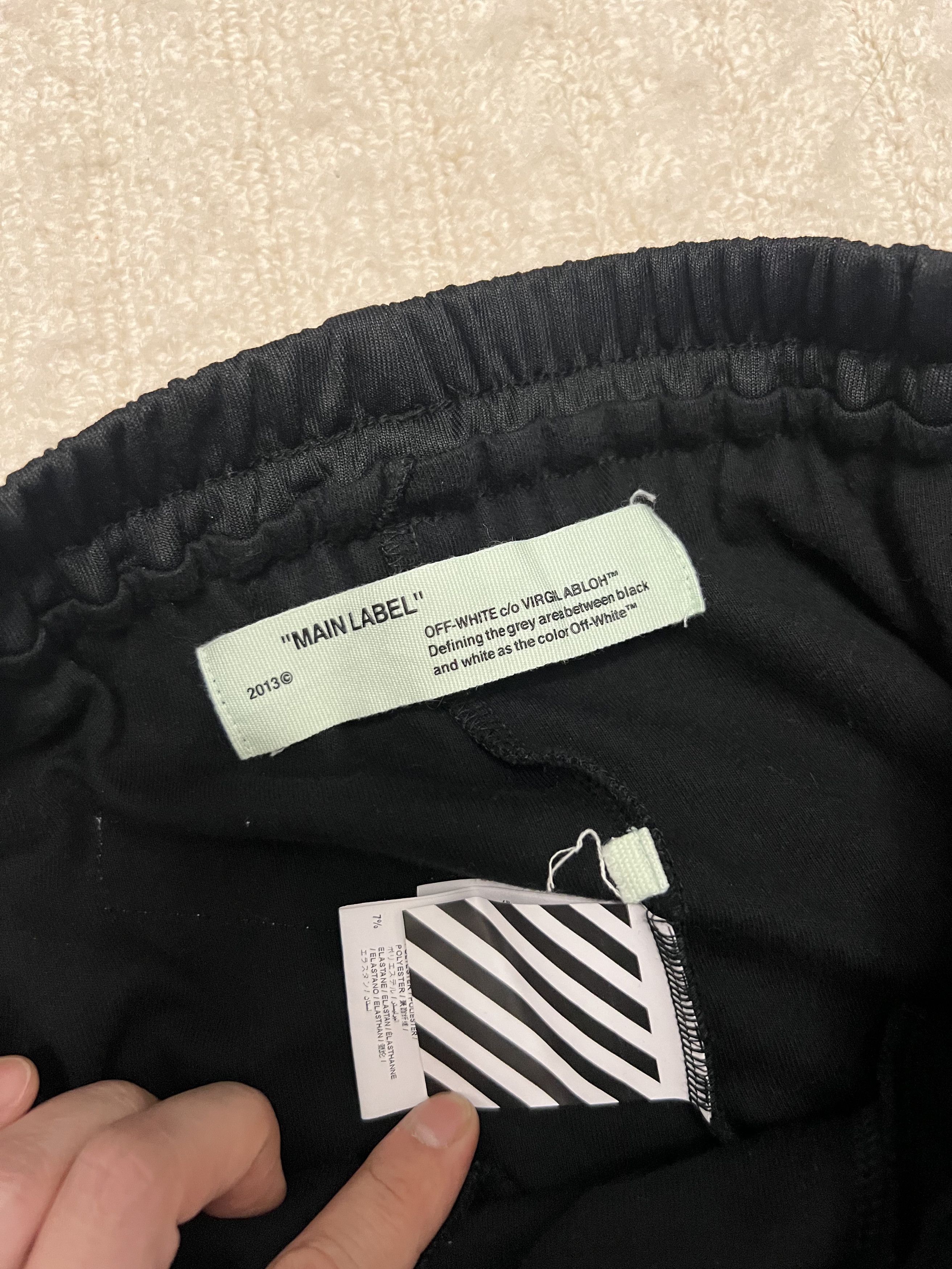 Off-White Black Synthetic Contrast Zipper Detail Track Pants Size US 28 / EU 44 - 4 Thumbnail