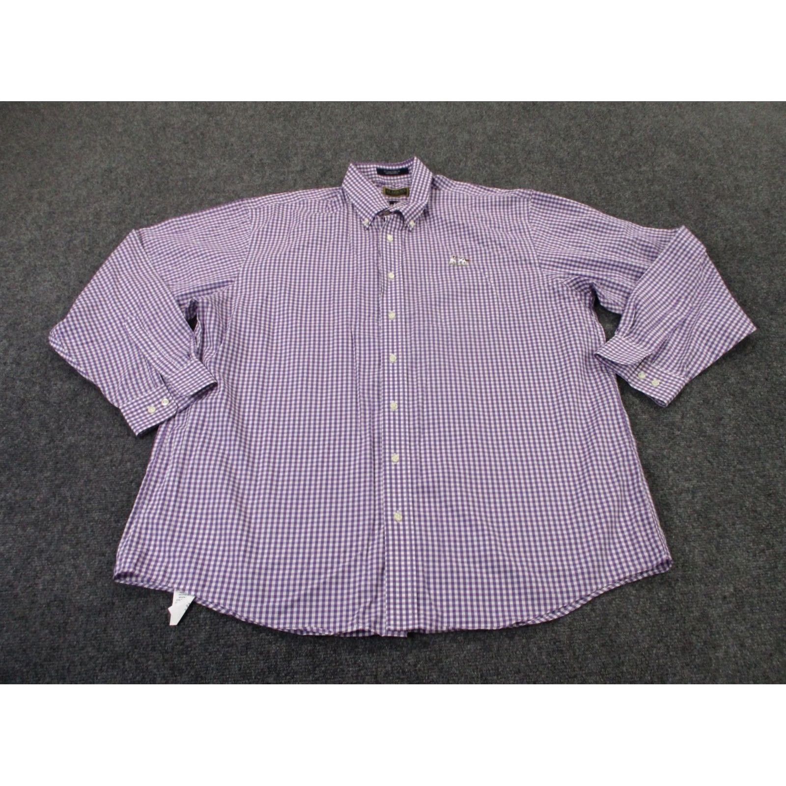 Logo 7 Al Dixons Shirt Mens XL Purple Plaid Button-Up Collared Long Sleeve White Space? Size US XL / EU 56 / 4 - 2 Thumbnail