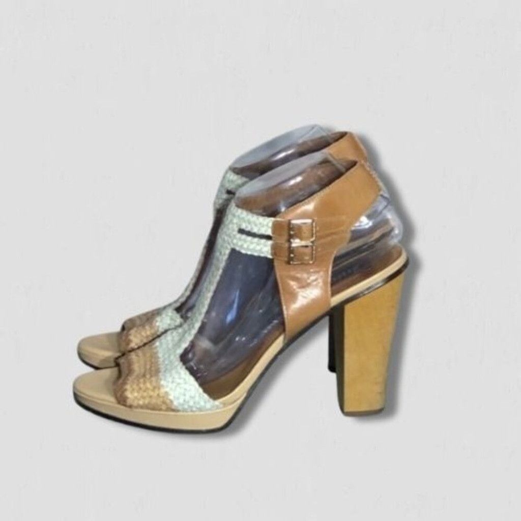 Juicy Couture Juicy Couture Wooden Heels Leather Straps Beige/White 9.5 M Size US 9.5 / IT 39.5 - 2 Thumbnail