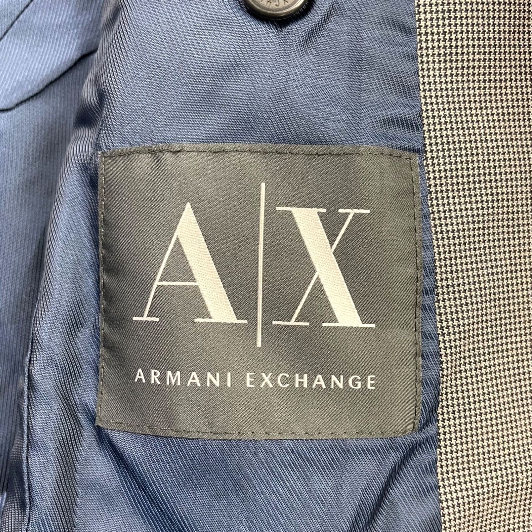 Armani Exchange Armani Exchange Blazer Men's Slim Fit Gray Micro-Houndstooth Cotton 36R Size 36R - 6 Thumbnail