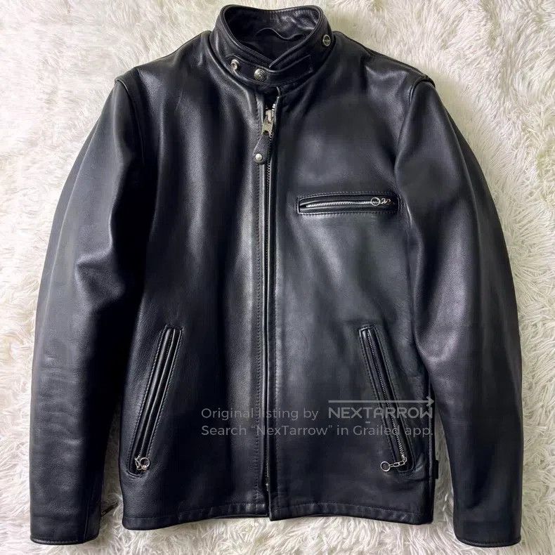 Schott Schott Straight stand-up collar leather jacket, thick cowh Size US XXS / EU 40 - 1 Thumbnail