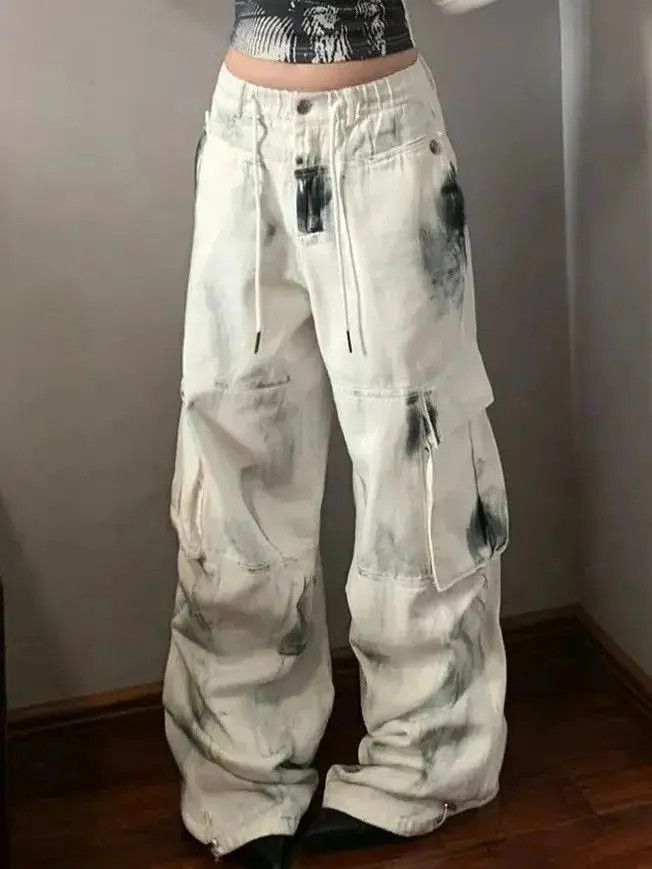 Japanese Brand Loose wide leg multi pocket jeans Size US 32 / EU 48 - 2 Thumbnail