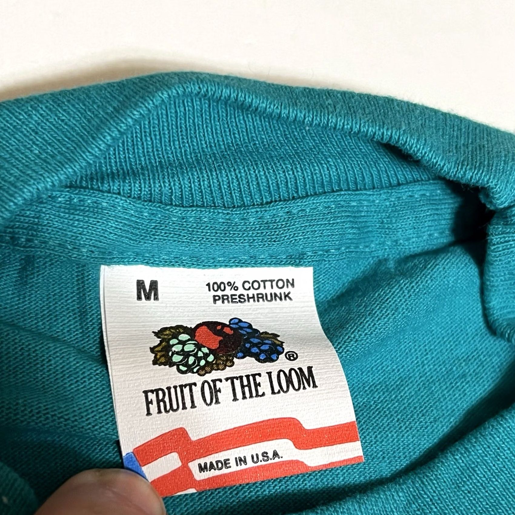 Fruit Of The Loom VINTAGE Fruit of the Loom Green T-Shirt Crew Neck Short Sleeve M USA Cotton Blank Men Size M Size US M / EU 48-50 / 2 - 6 Thumbnail