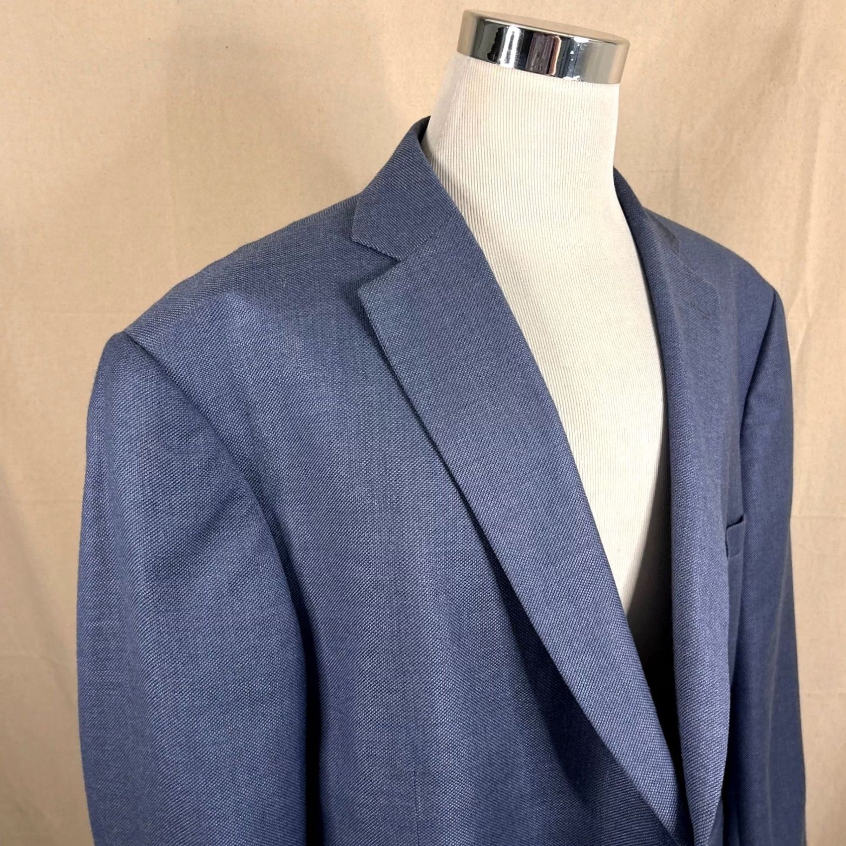 Doublet Oak Hill Sport Coat Blue Solid Two Button Double Vented 54R 56R Poly Rayon Size US L / EU 52-54 / 3 - 2 Thumbnail