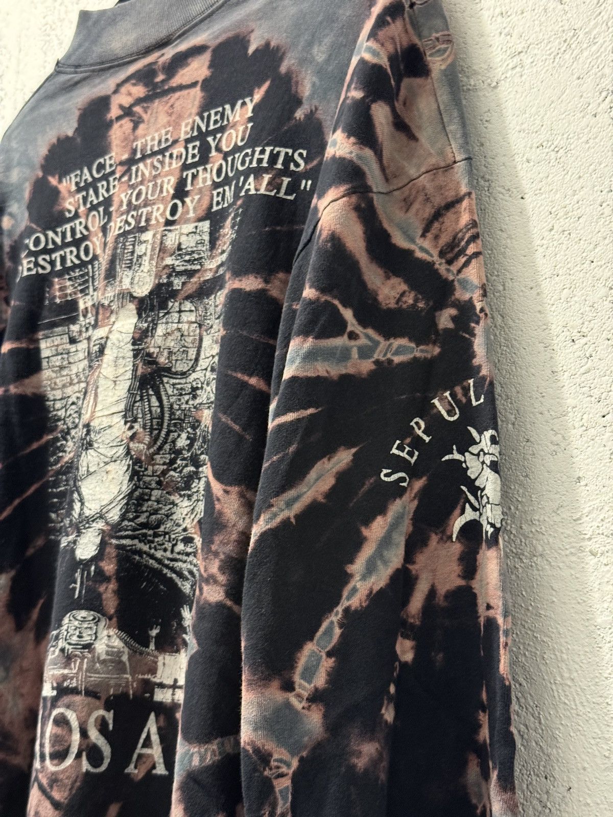 Band Tees × Vintage *RARE* SEPULTURA LONGSLEEVE CHAOS AD 90s VINTAGE TIE DYE Size US XL / EU 56 / 4 - 9 Thumbnail